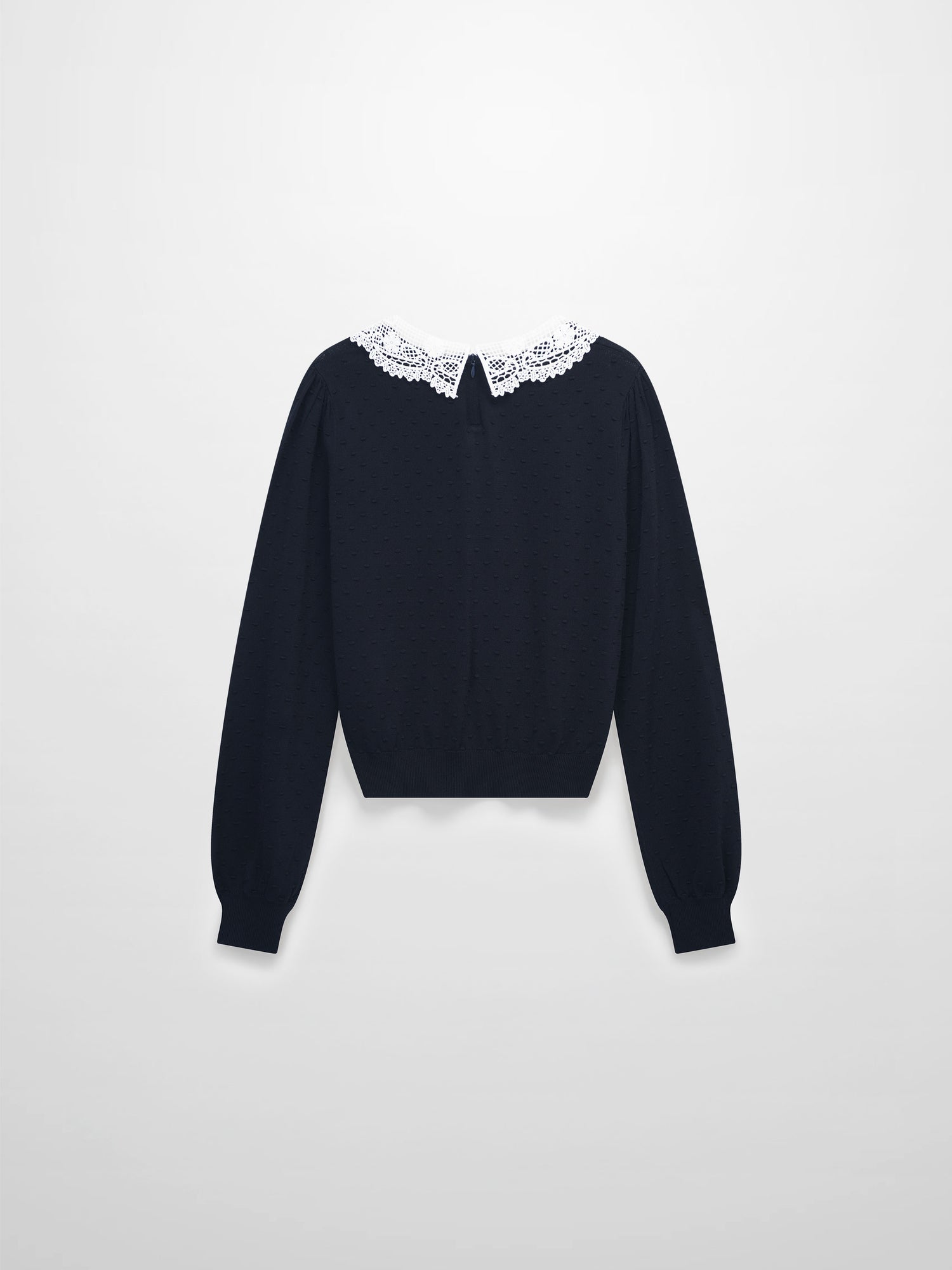Crew Neck Pebbled Sweater-Navy