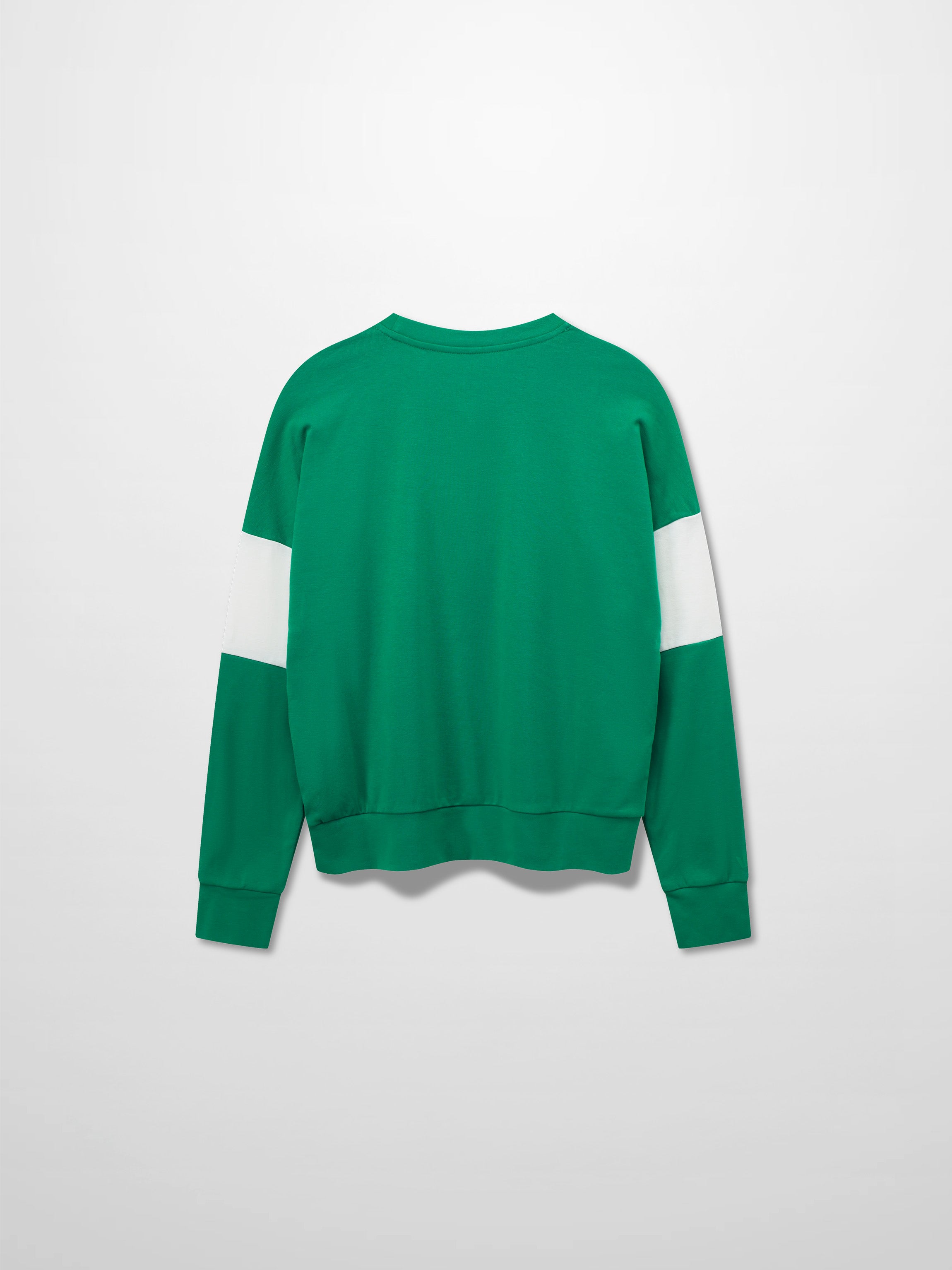 Wide Stripe Bomber Tee-Kelley Green/White