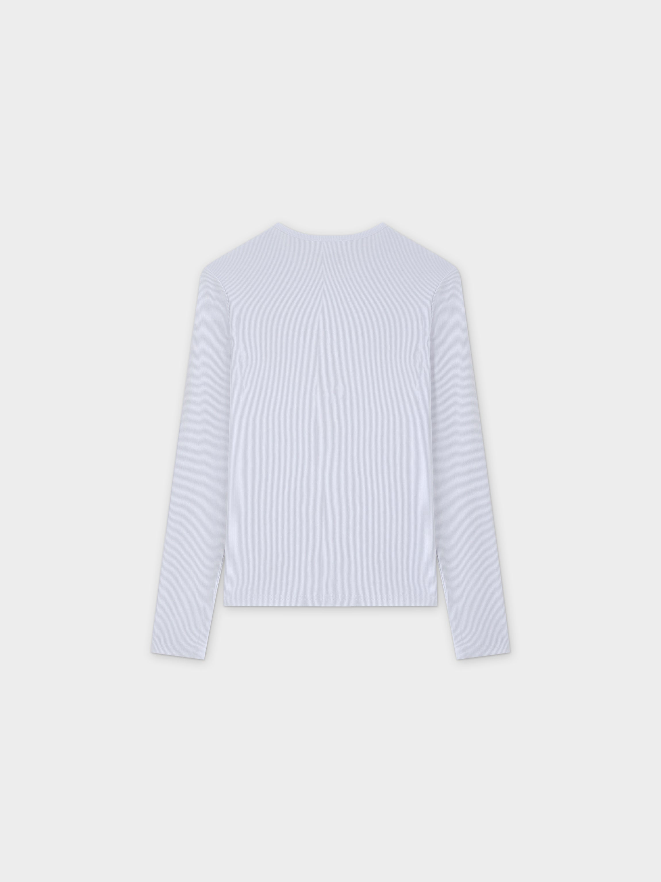 CLASSIC RIBBED CREW TEE LS-WHITE