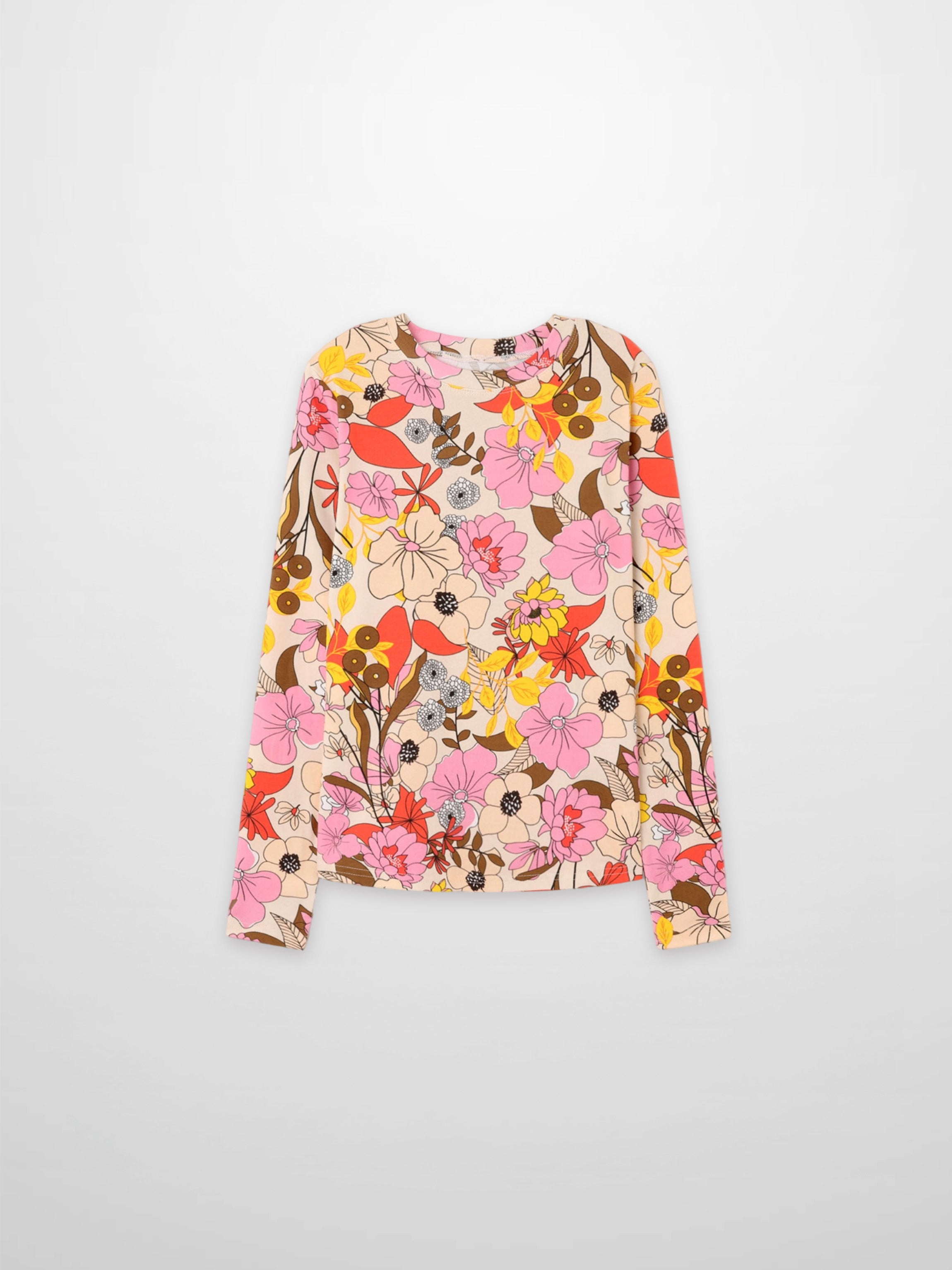 Basic Printed T-shirt-Colorful Floral