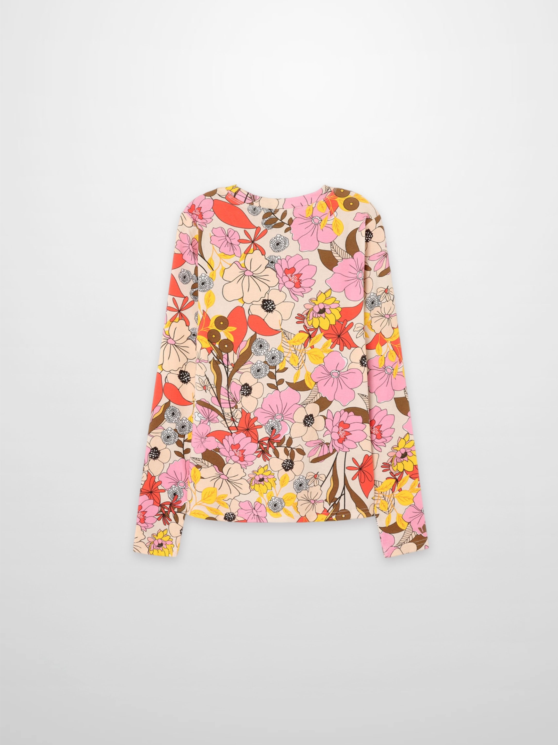 Basic Printed T-shirt-Colorful Floral