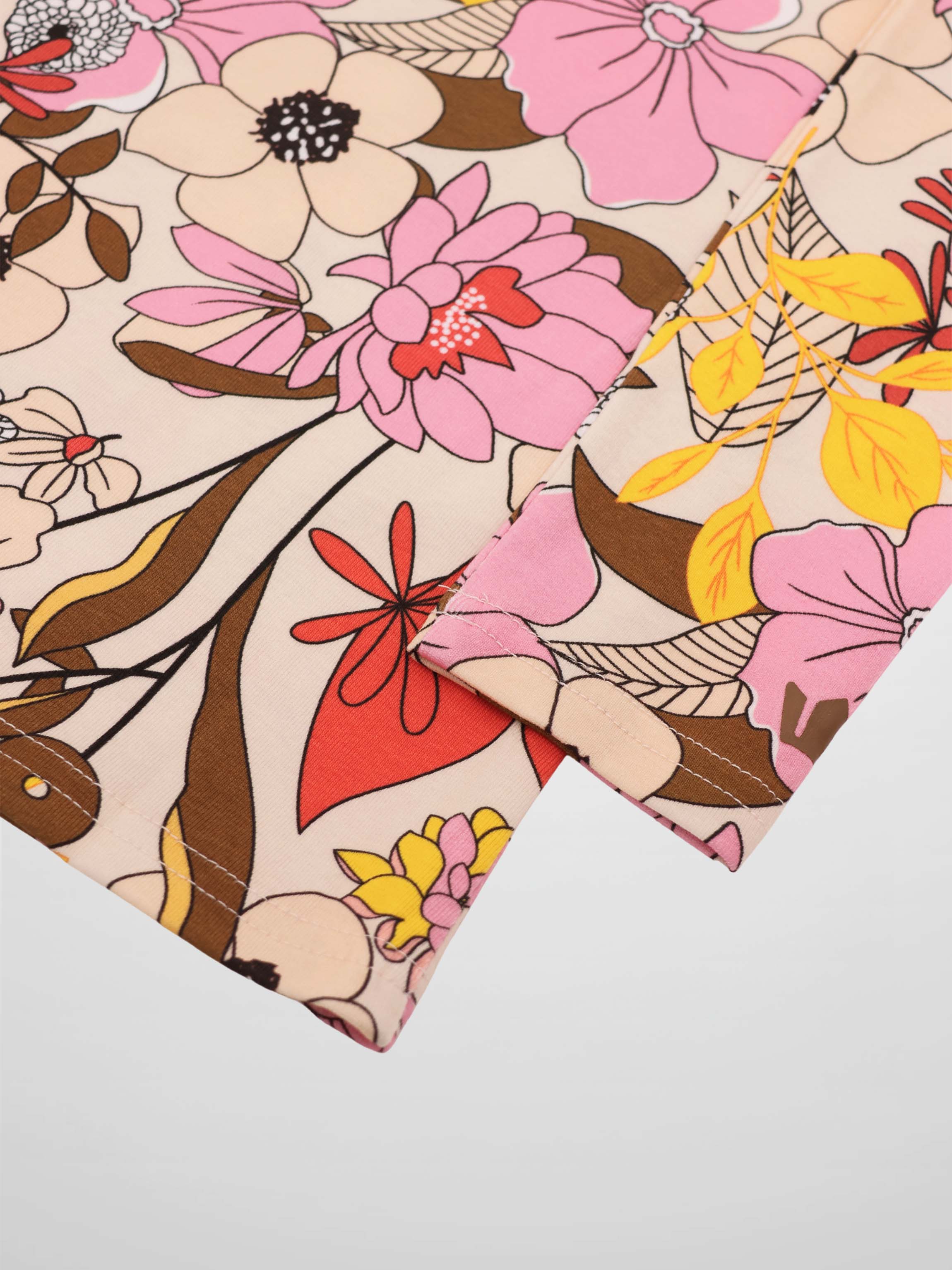 Basic Printed T-shirt-Colorful Floral