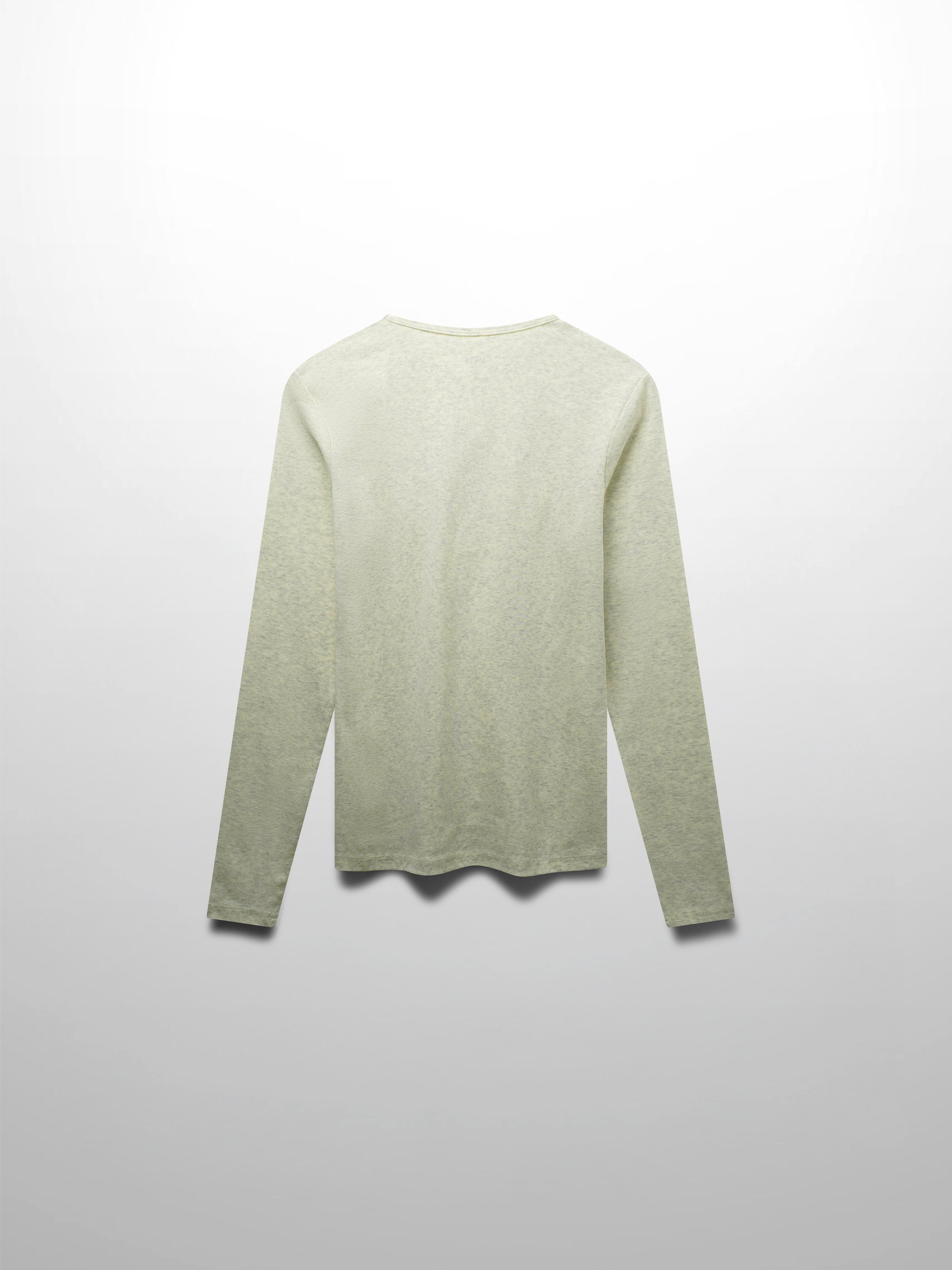 Basic High V Tee Long Sleeve-Heathered Grey/Yellow