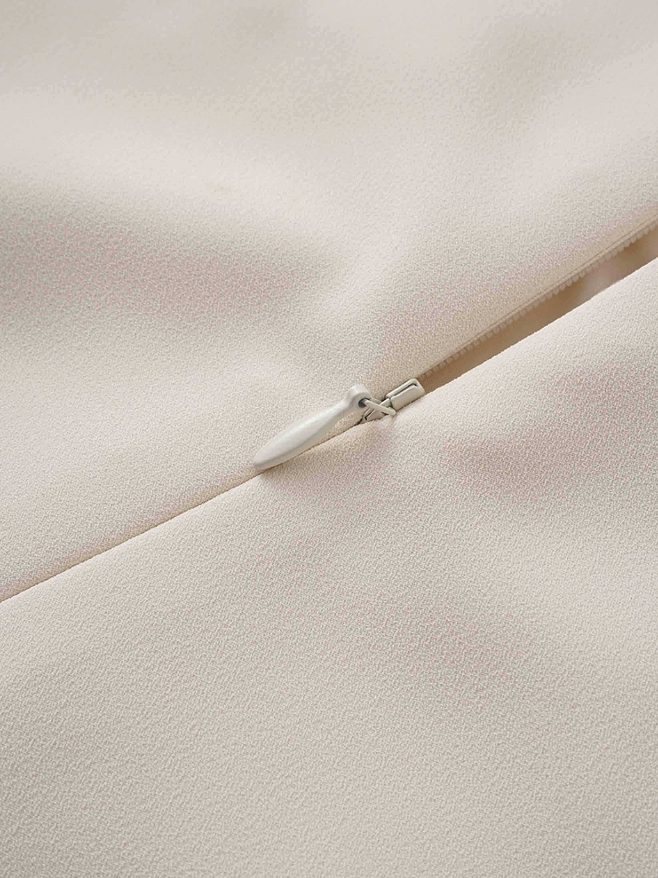 Crepe Slip Dress-Ivory