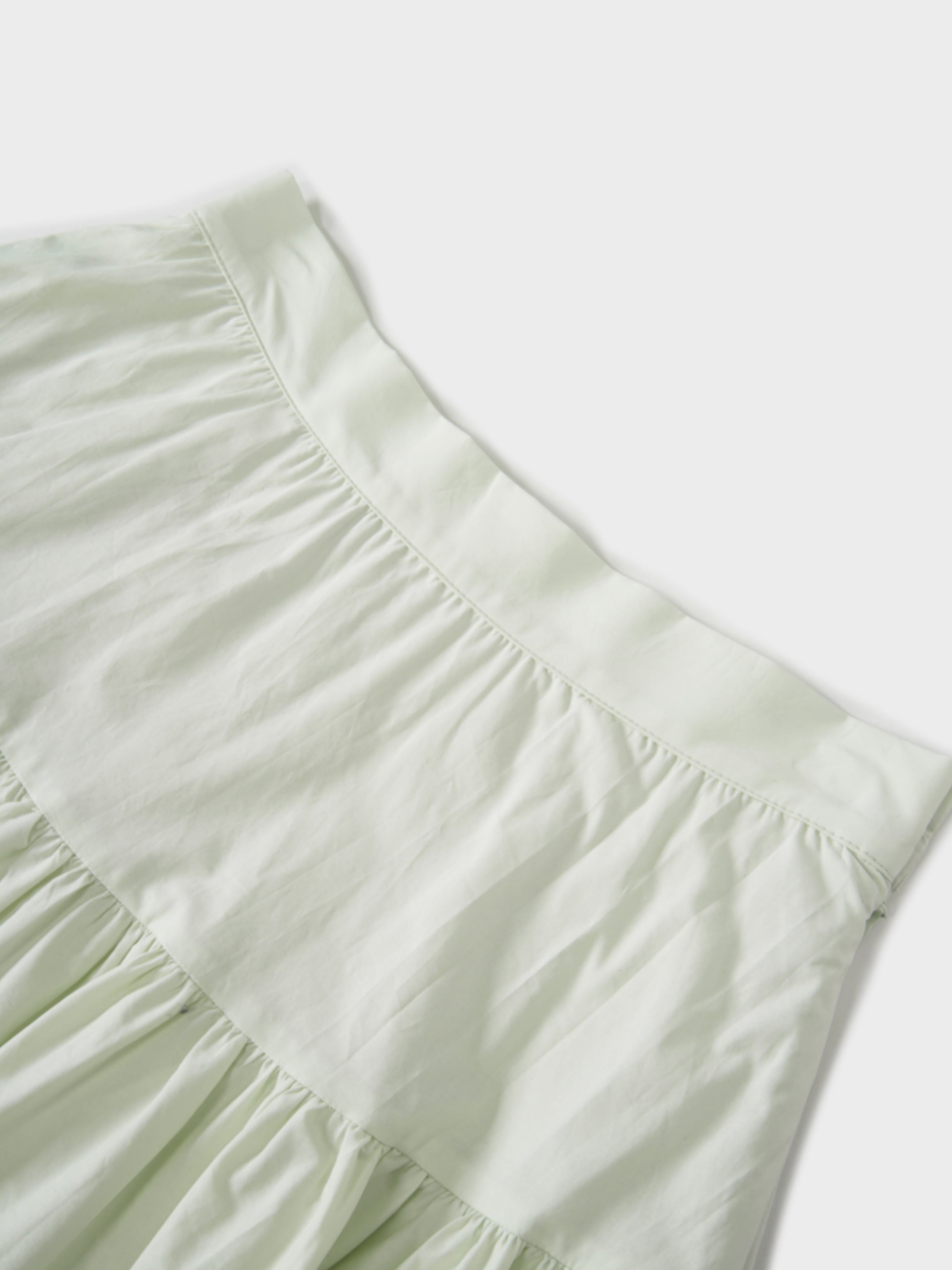 Border Cut Out Yoke Skirt-Mint