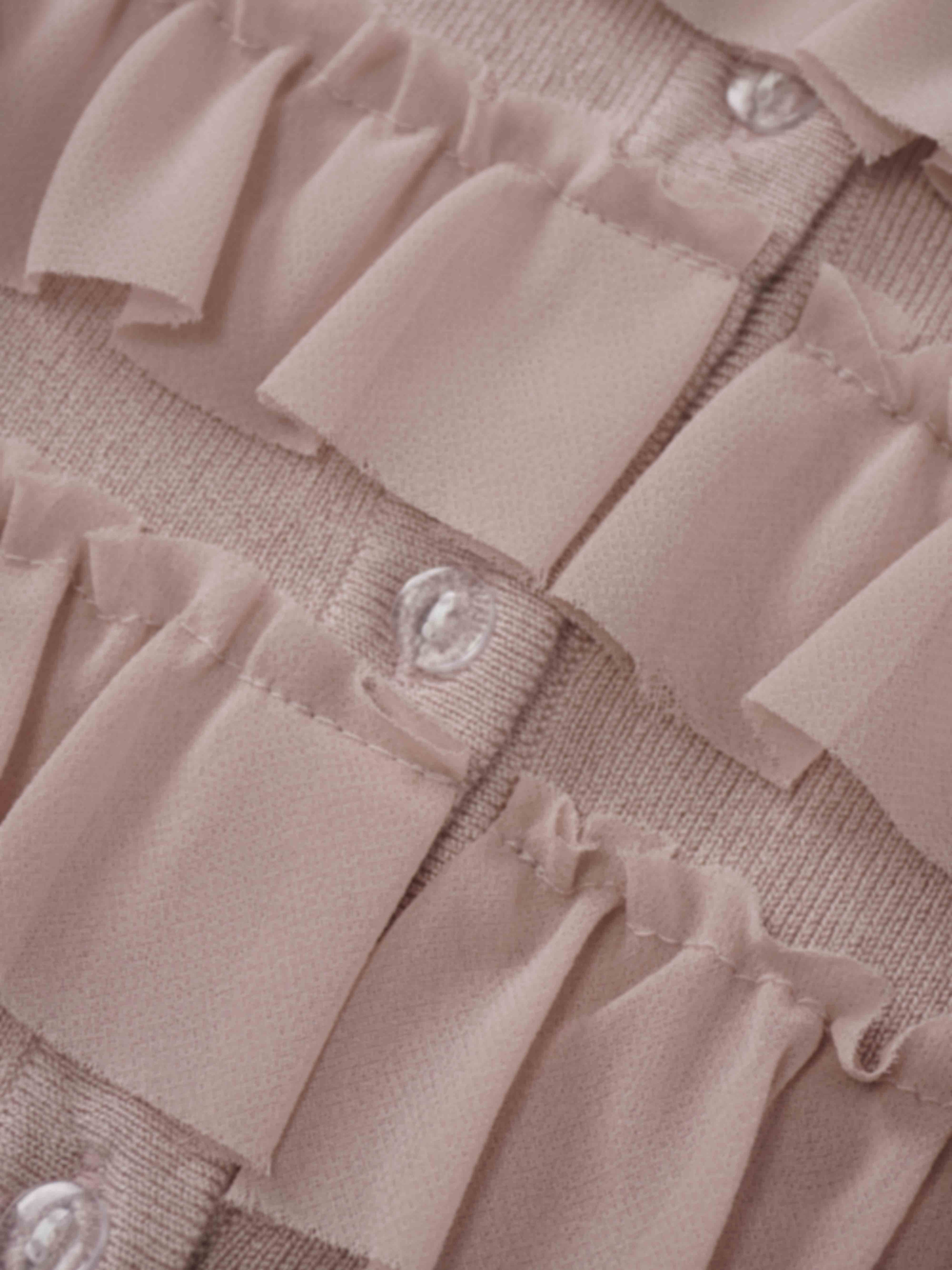 Ruffle Design Cardigan-Mauve