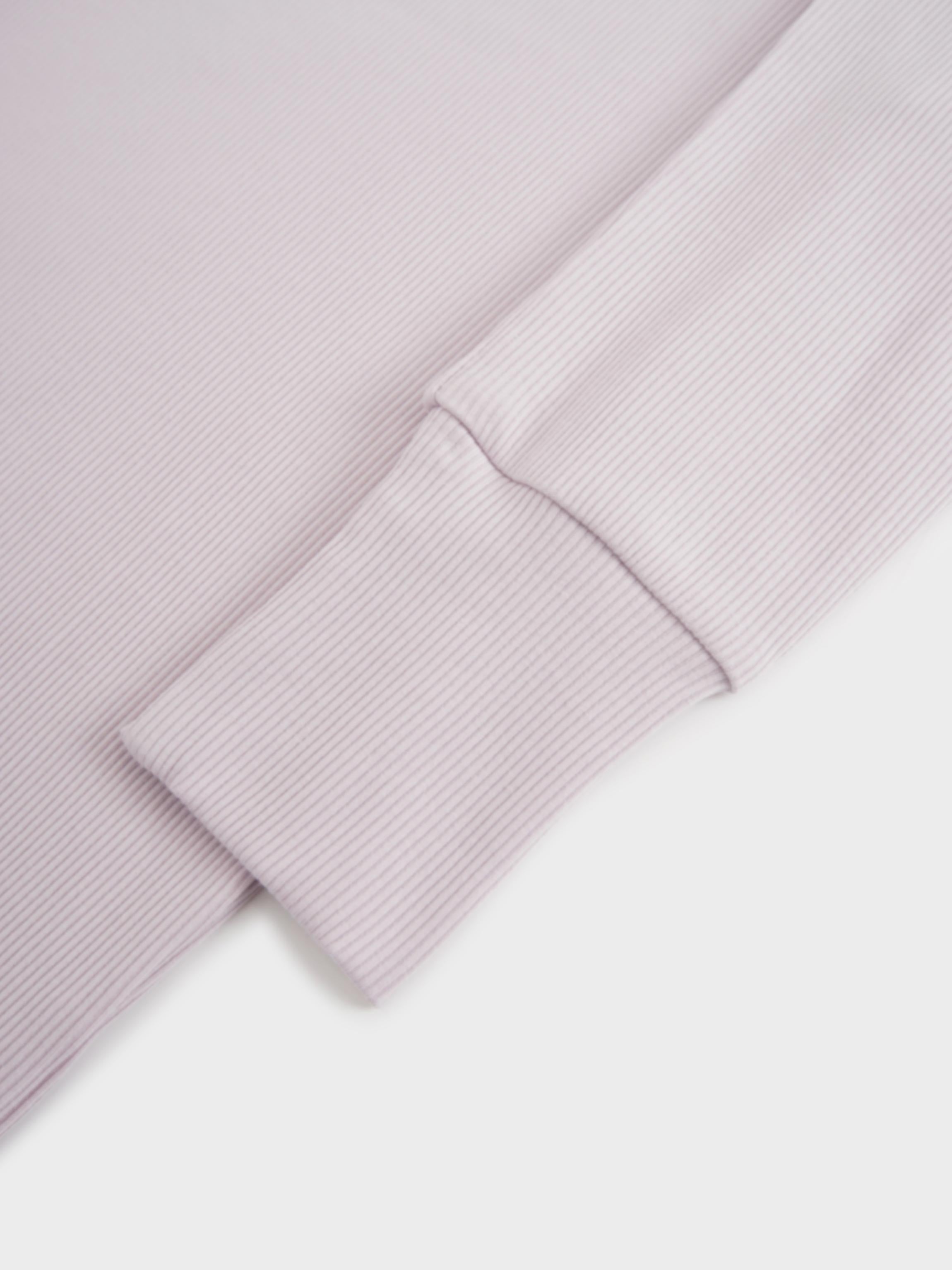 Ribbed Crew Bomber-Lavender
