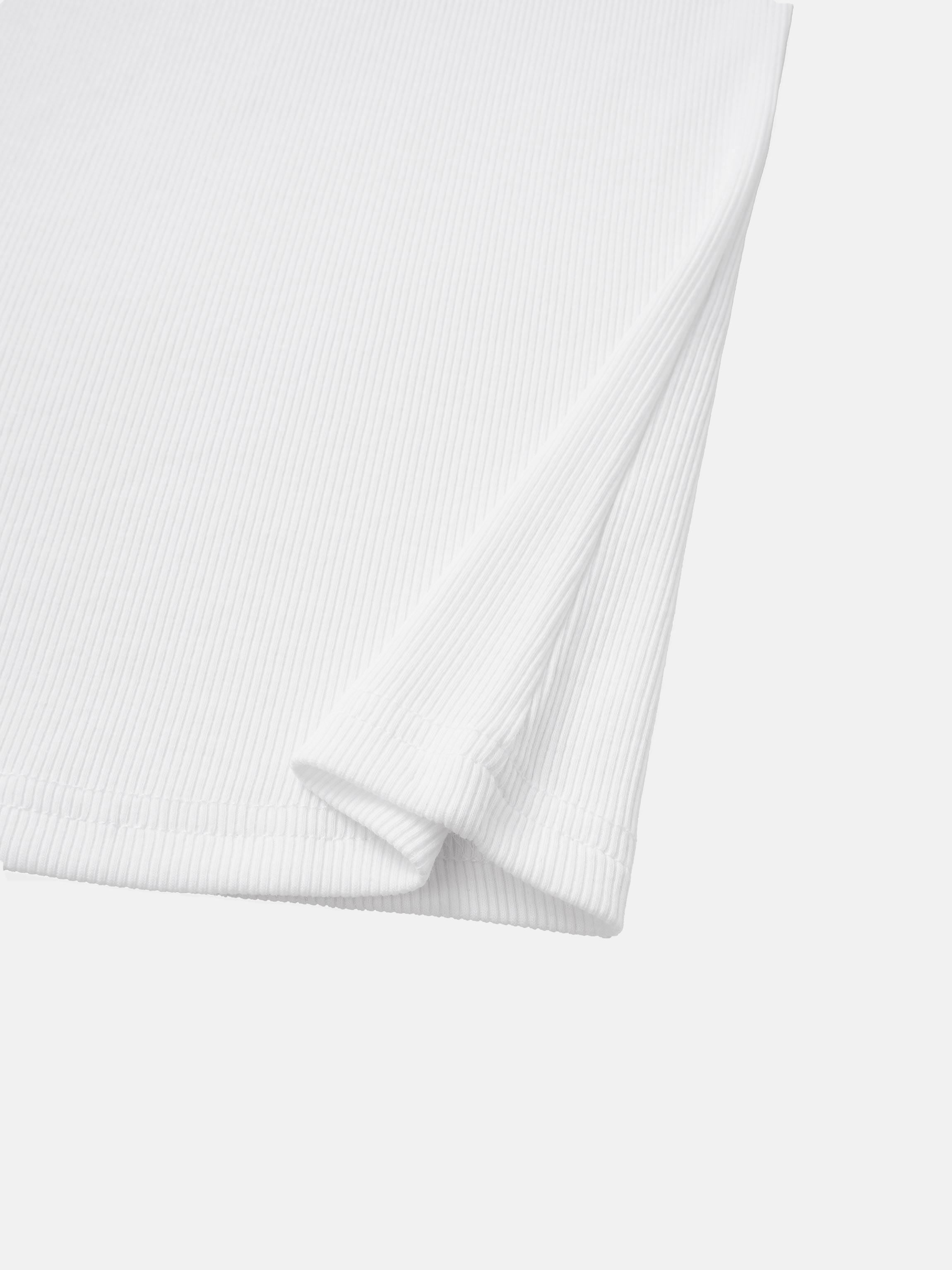 RIBBED CREW SLEEVELESS SHELL-WHITE