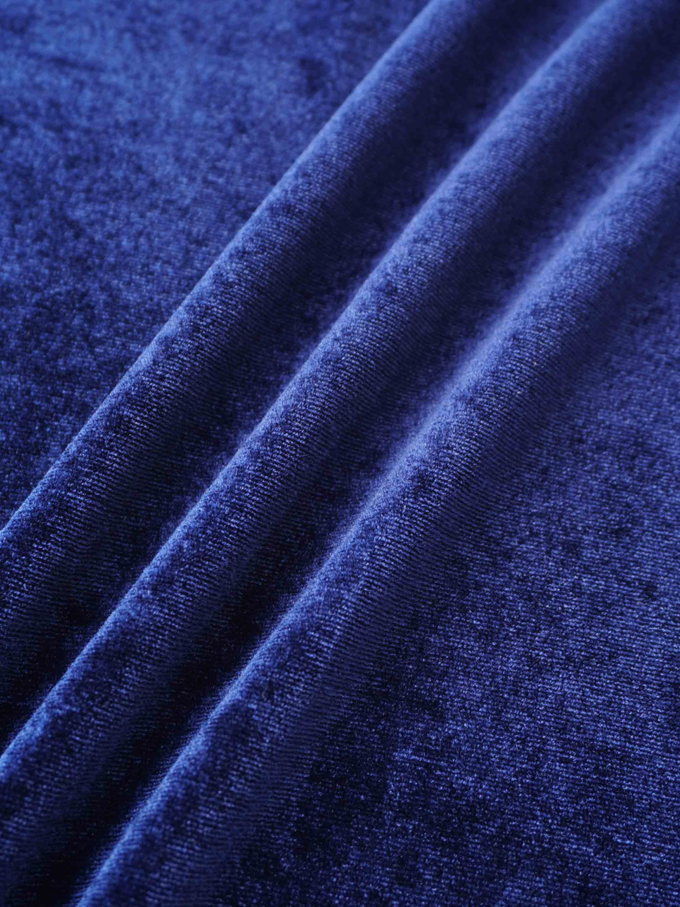Velour Mock Neck Turtleneck-Navy