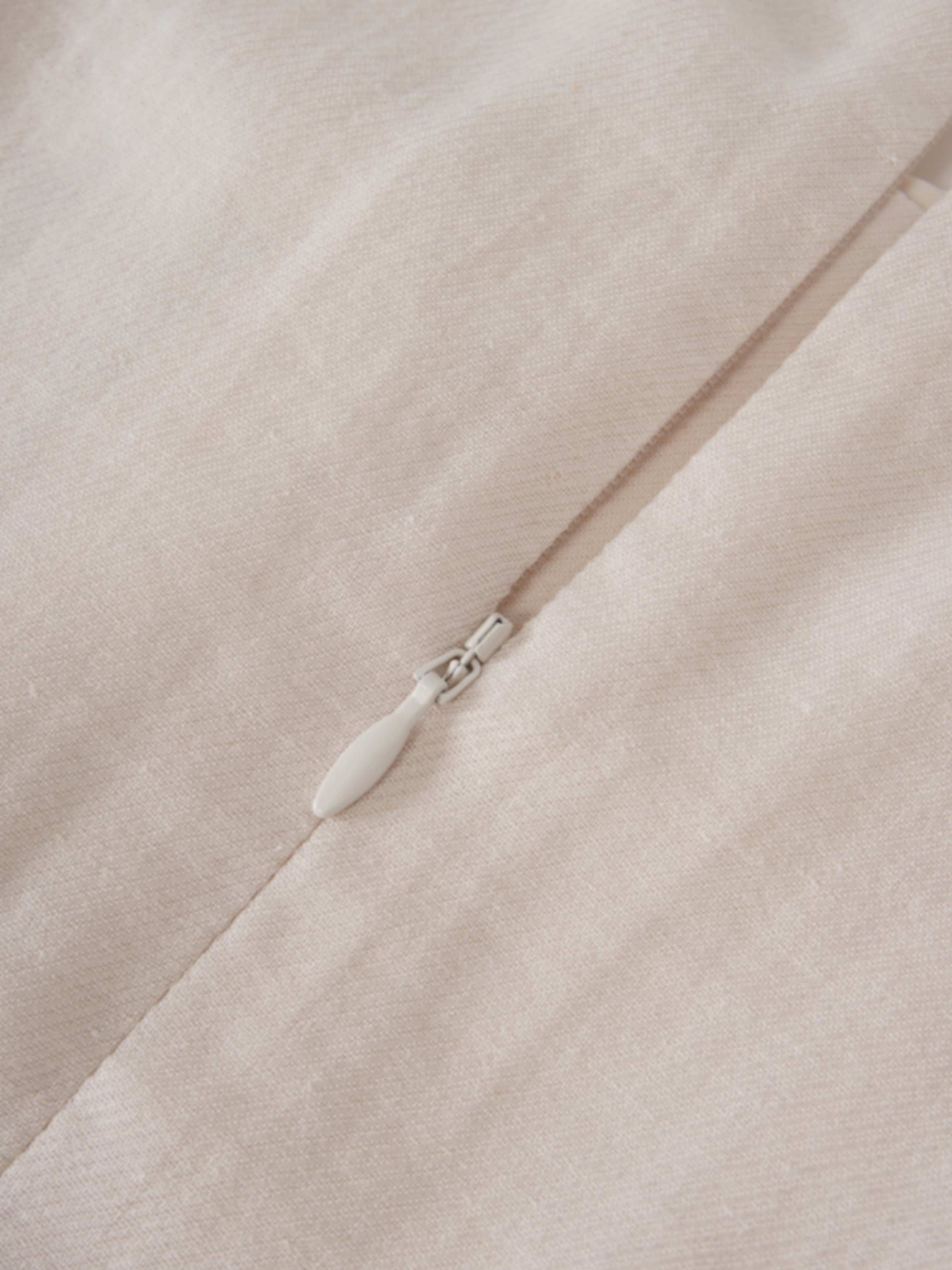 Pleat Top Silk/Linen Blend Dress-Oatmeal