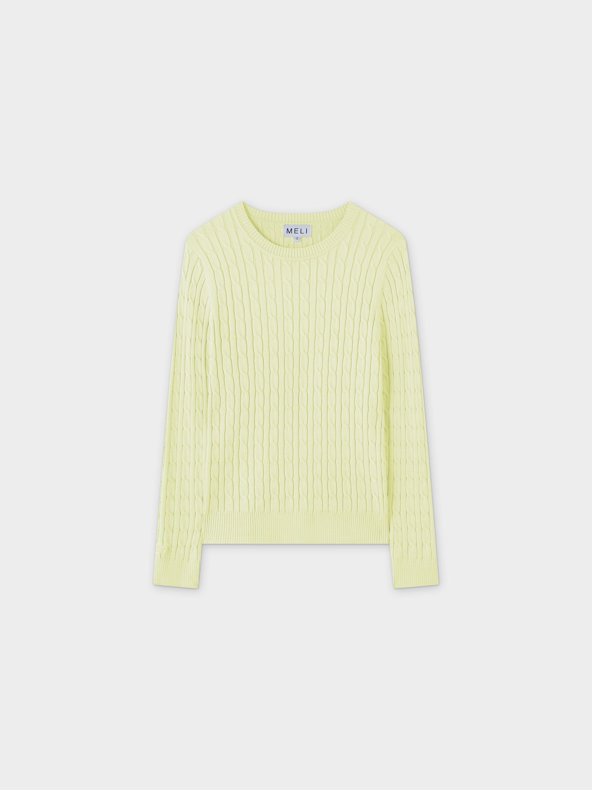 Knit Cable Sweater-Yellow