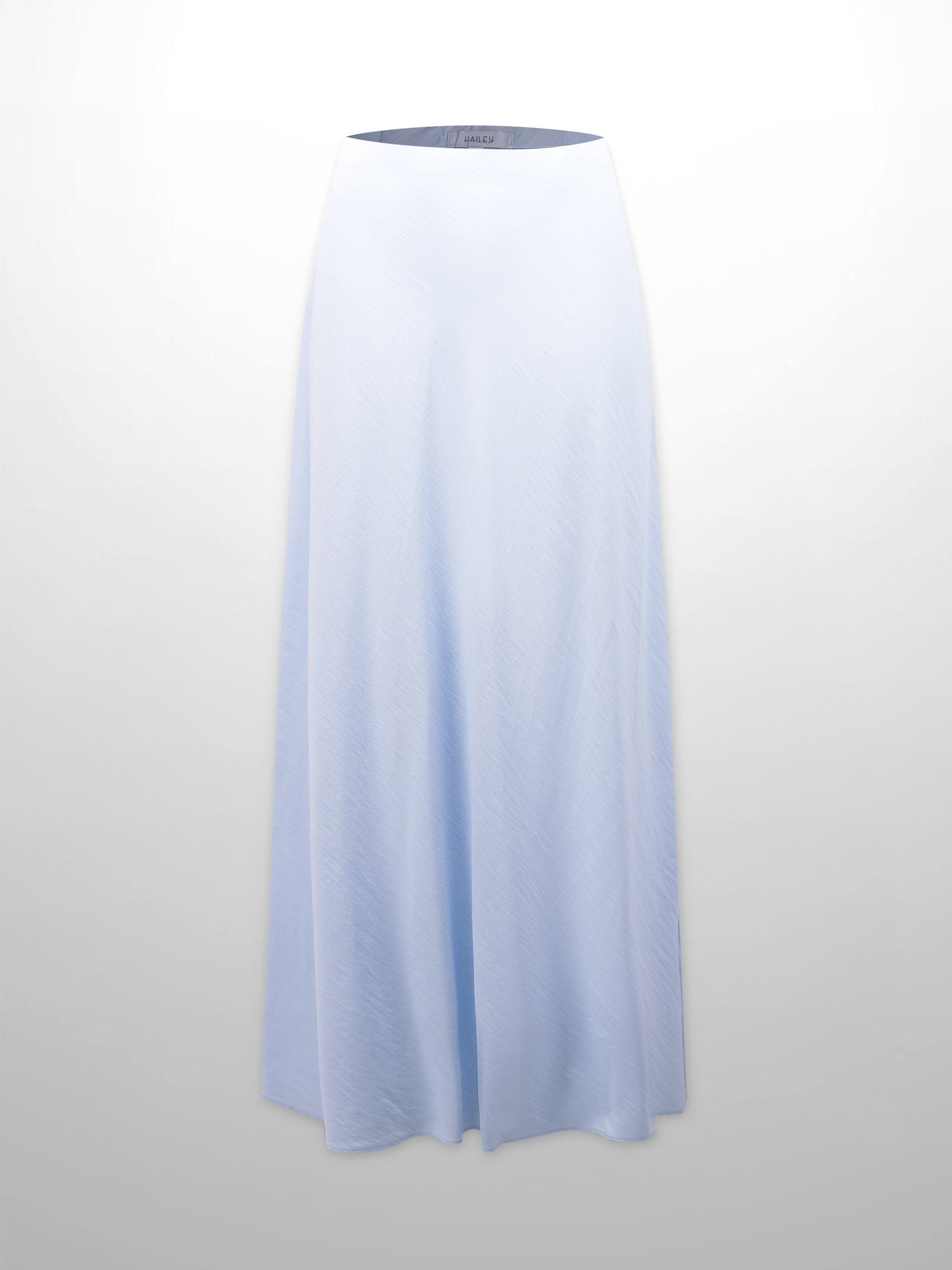 Crinkle Cotton Skirt 37"-Light Blue