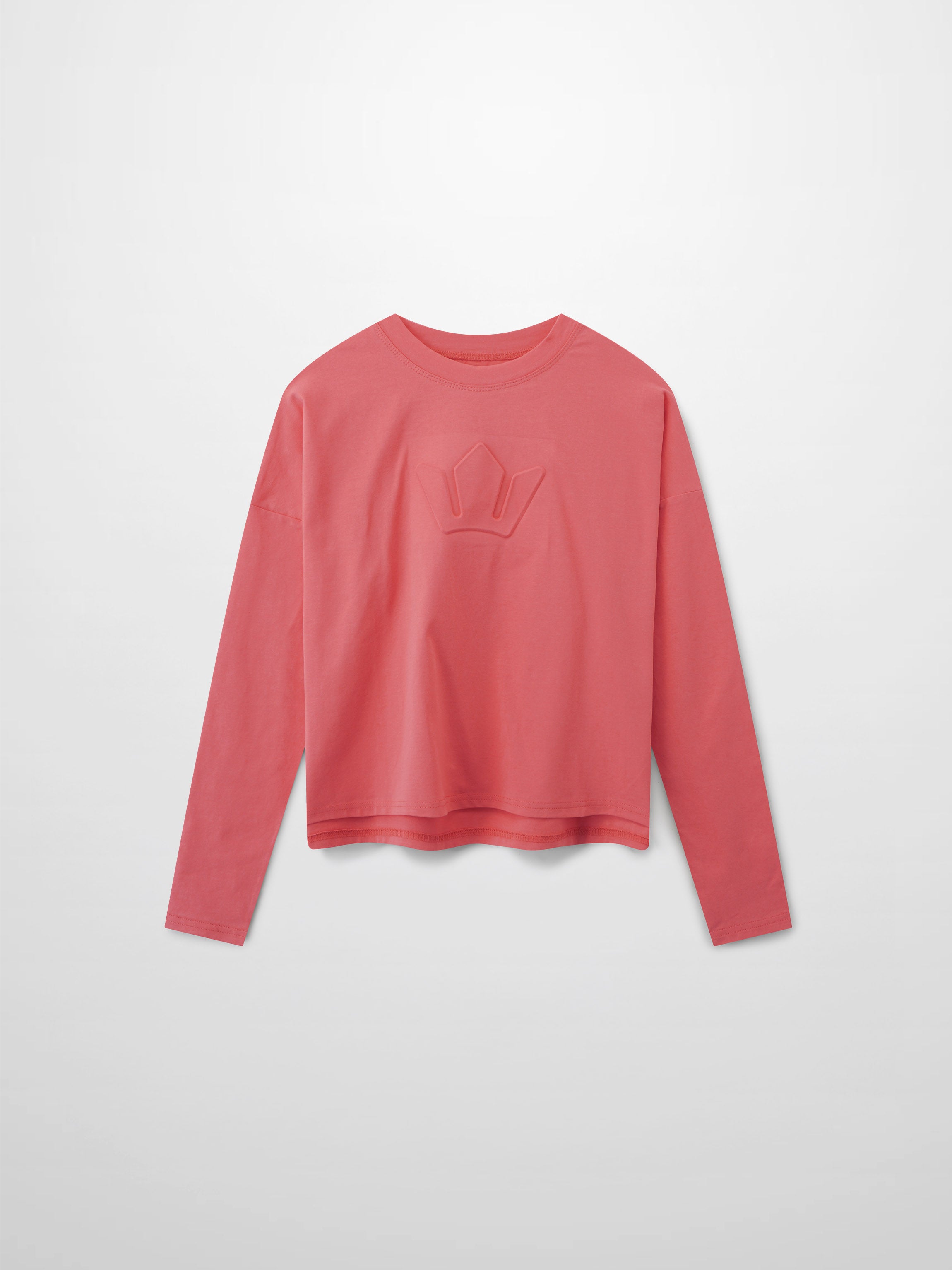 Crown Embossed T-Shirt-Coral
