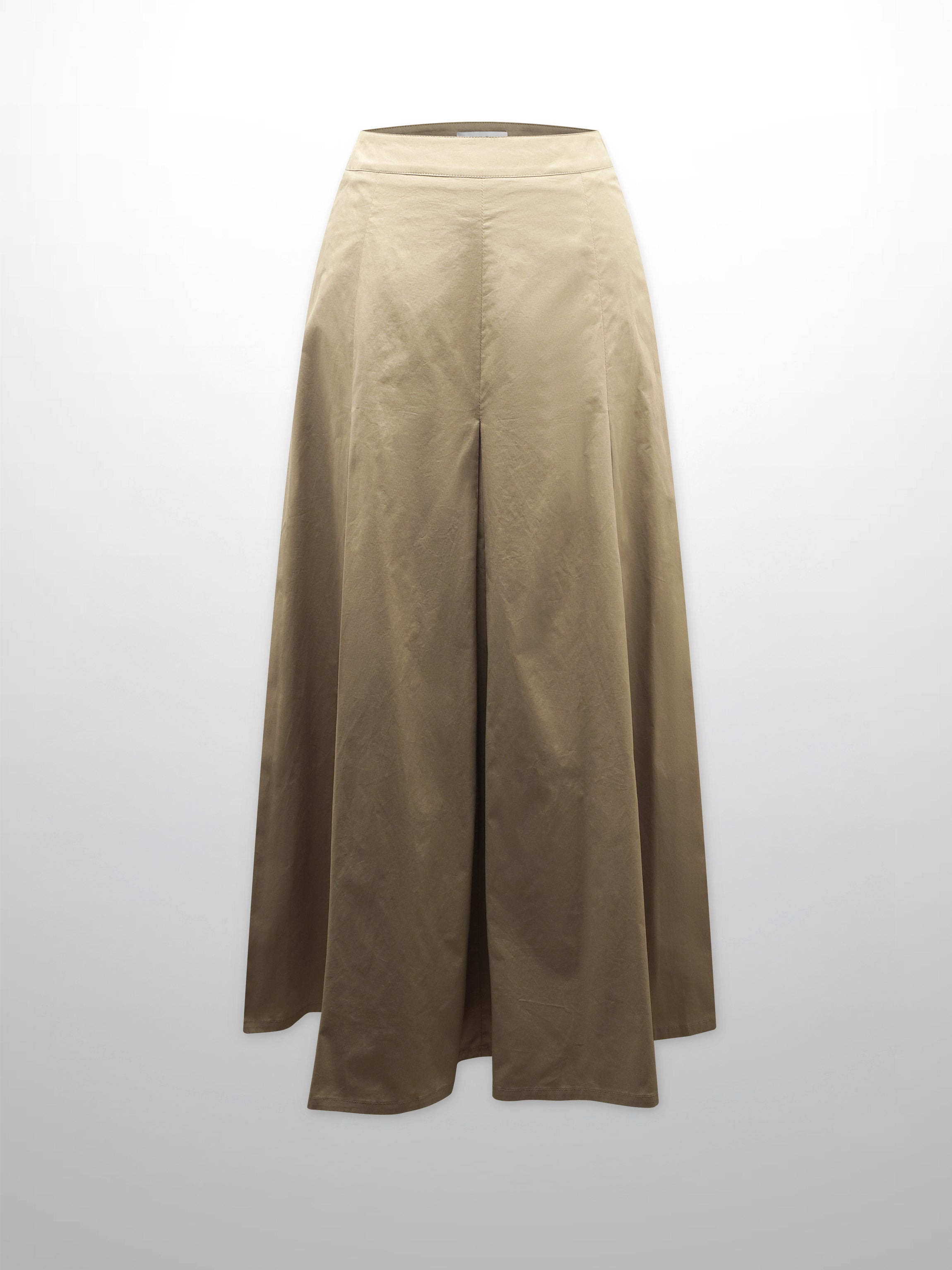 Stitch Down Cotton Pleated Skirt-Sand
