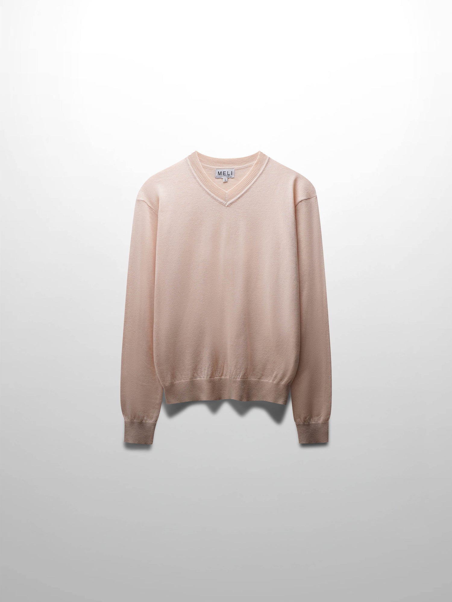 High V Lightweight Sweater-Heathered Peach