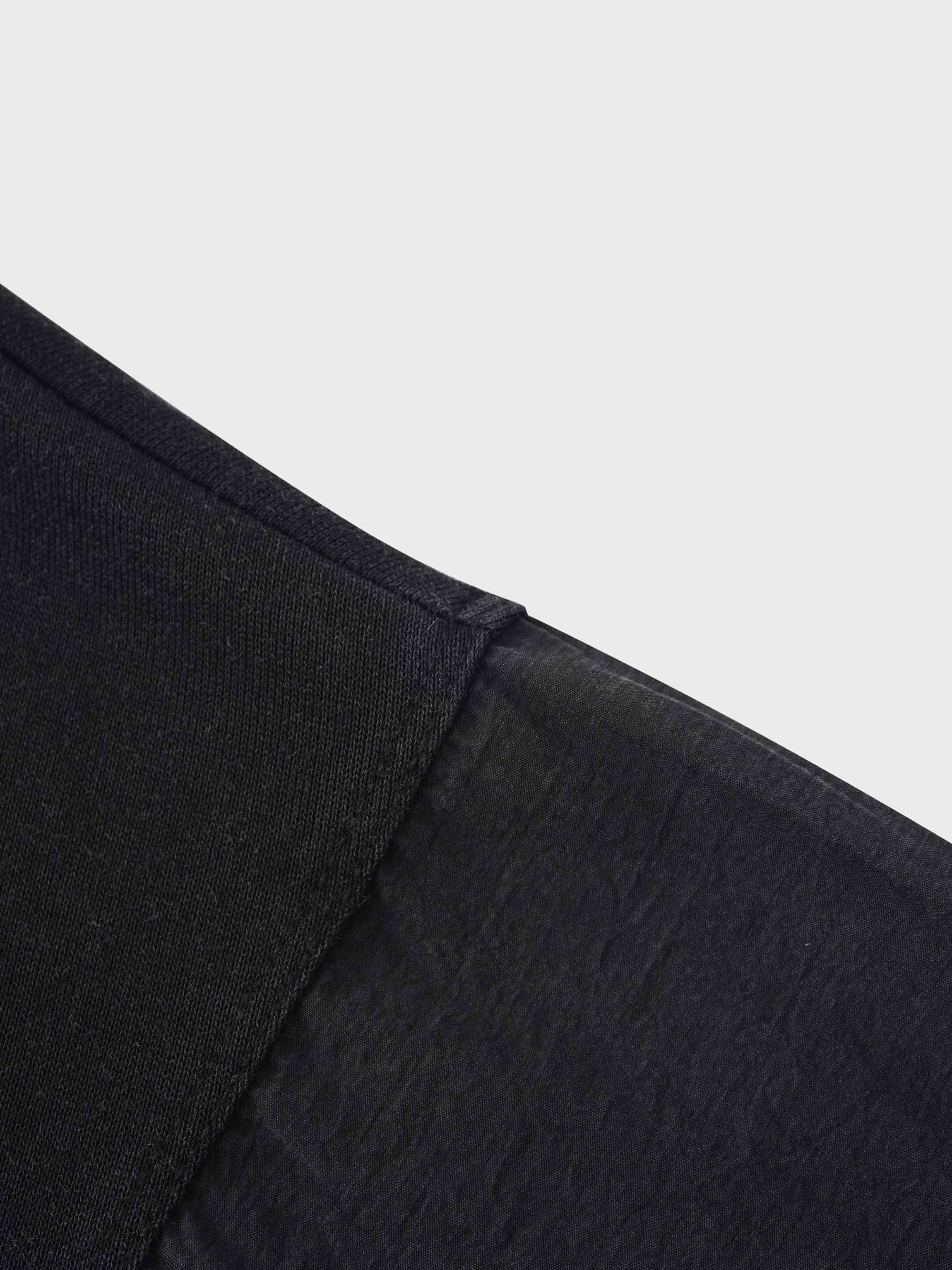 Washed Dolman Bomber Tee-Black