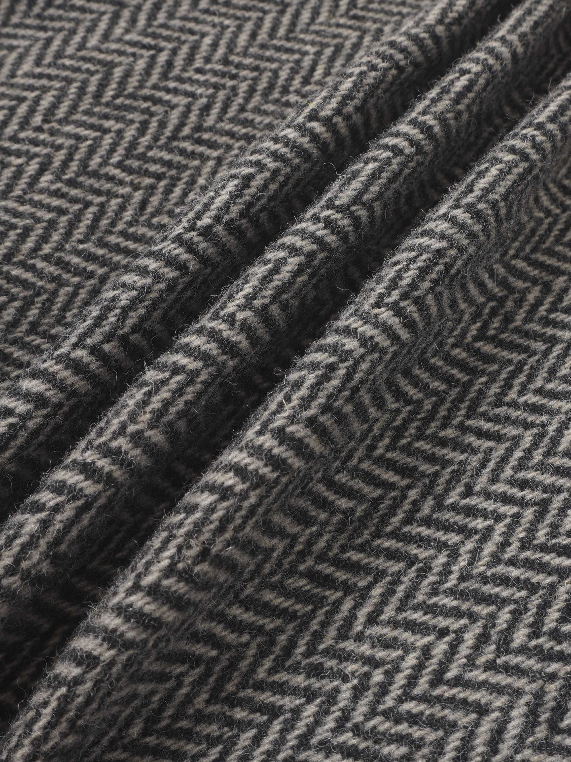 Herringbone Pocket Detail Skirt - Black/White
