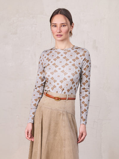 Basic Printed T-shirt-Geometric Design