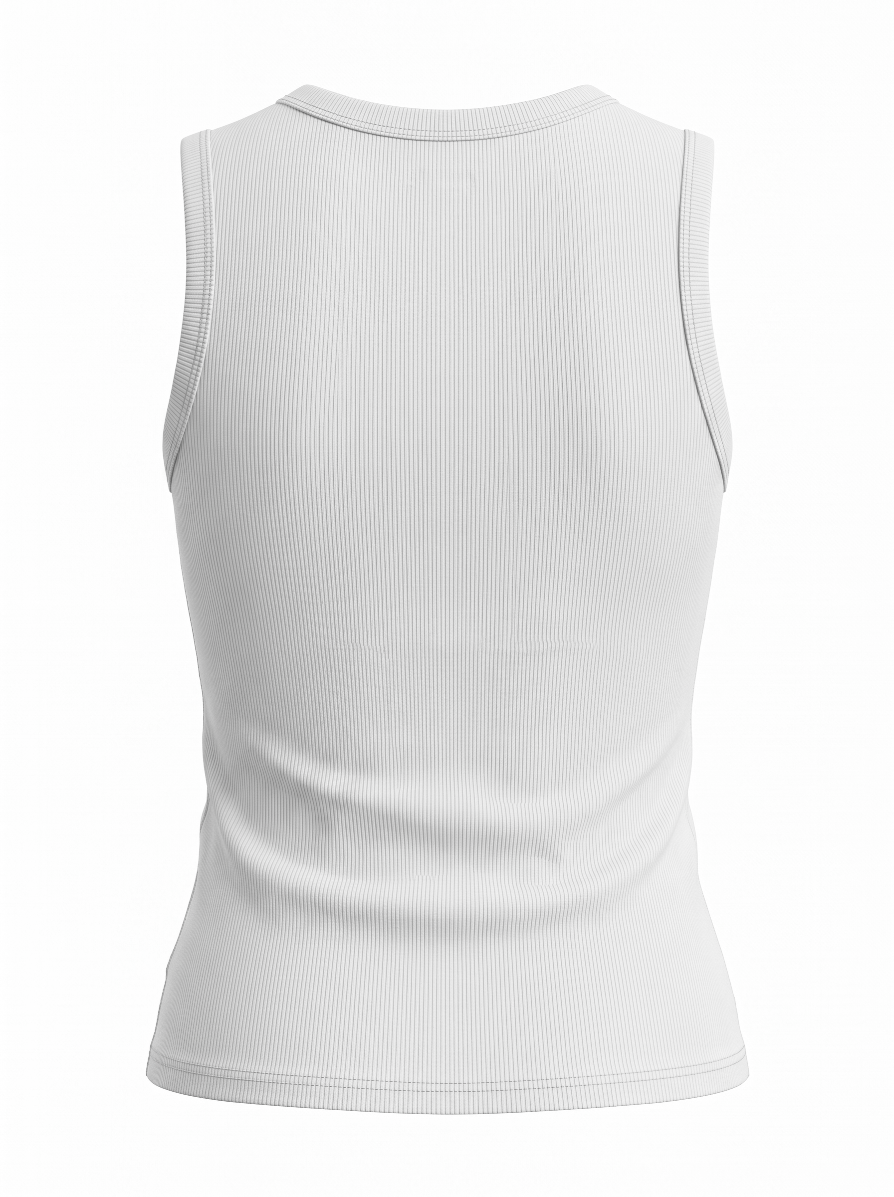 RIBBED CREW SLEEVELESS SHELL-WHITE