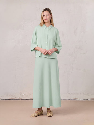 Crinkle Skirt 37"-Mint Green