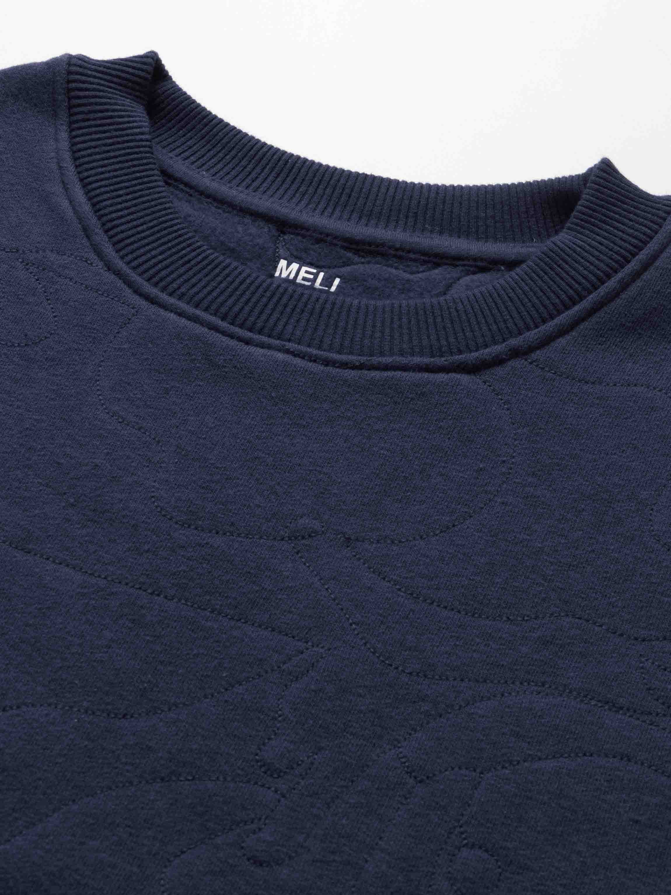 Embroidered Swirl Sweatshirt-Navy Blue