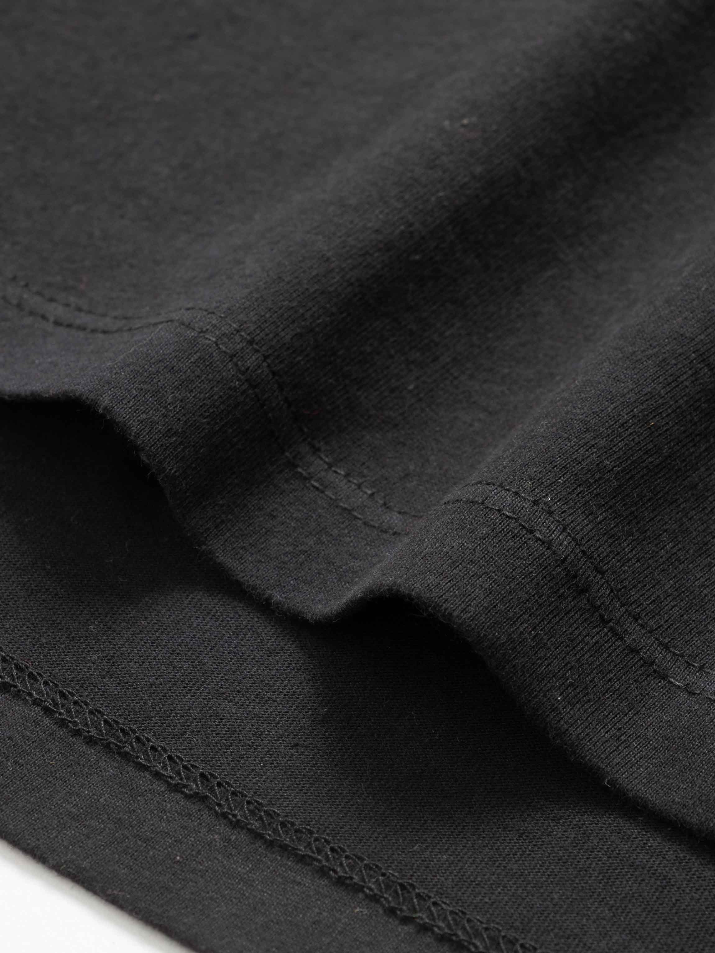 Side Seam Boxy Tee-Black