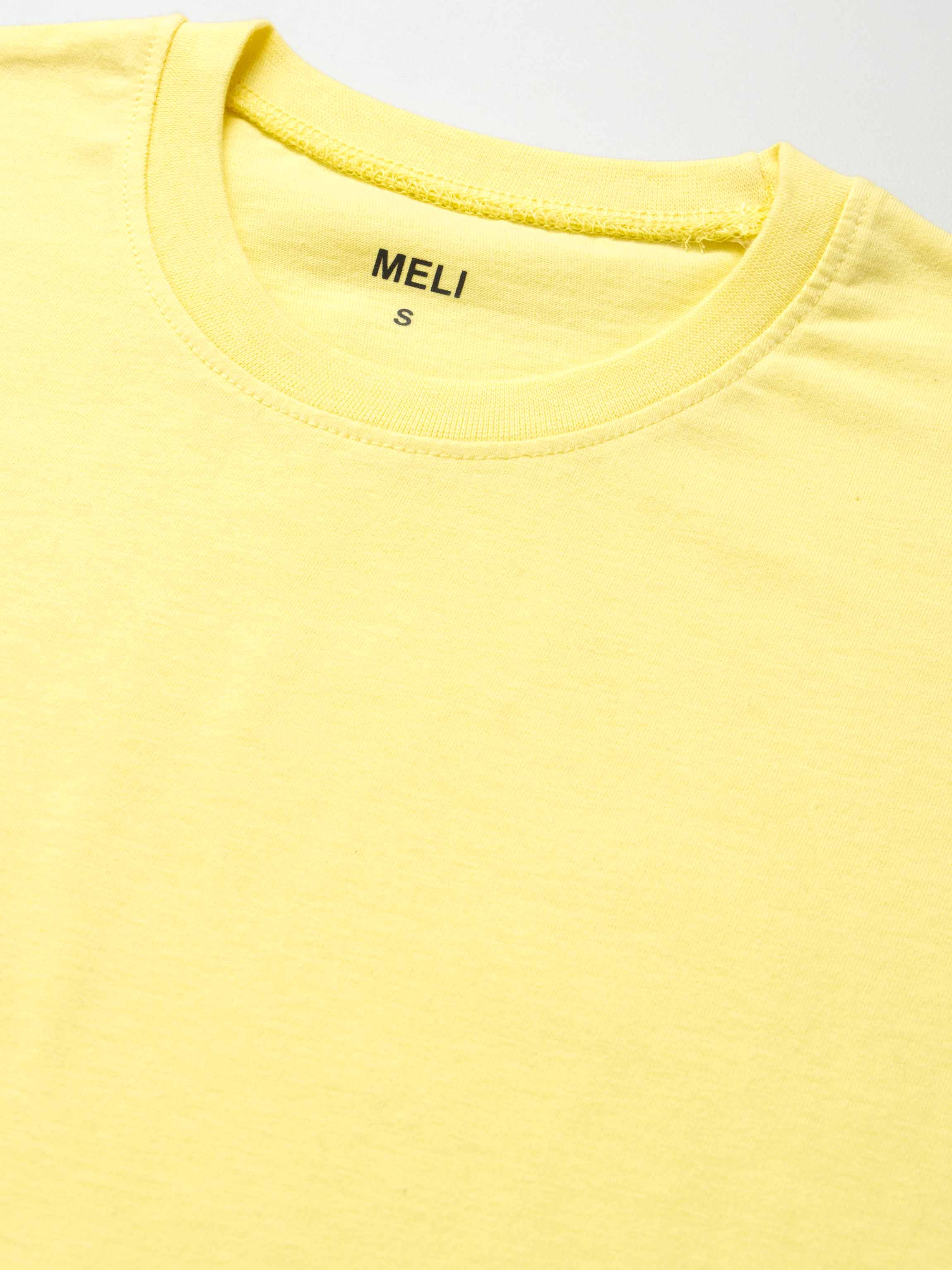 Side Seam Boxy Tee-Yellow