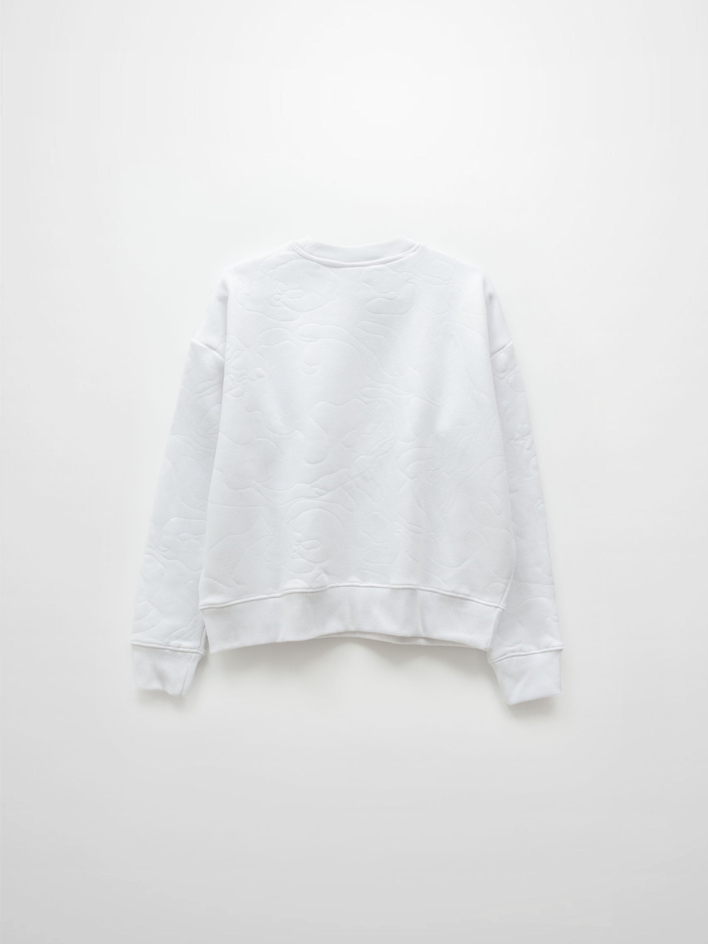 Embroidered Swirl Sweatshirt-White