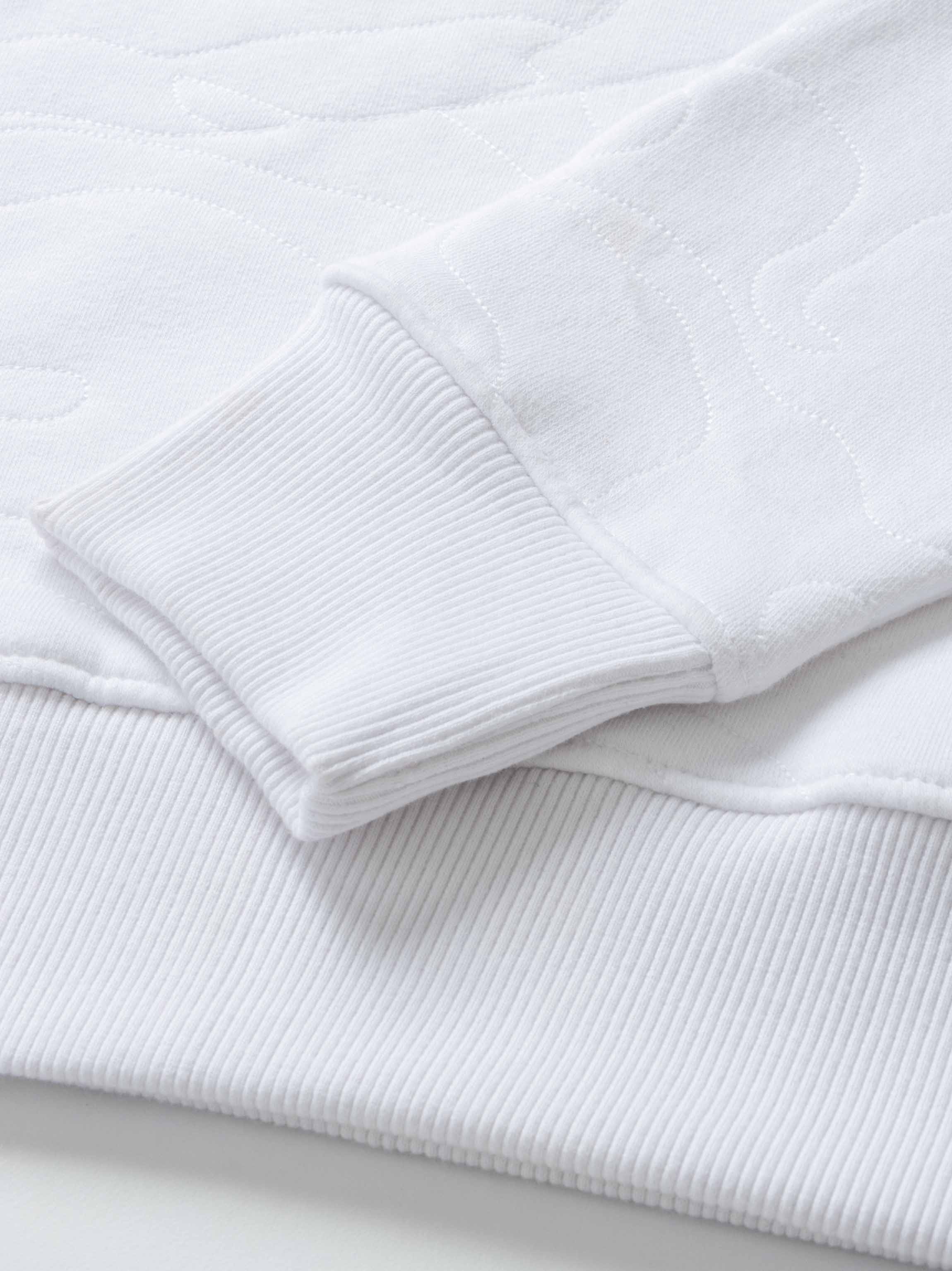 Embroidered Swirl Sweatshirt-White