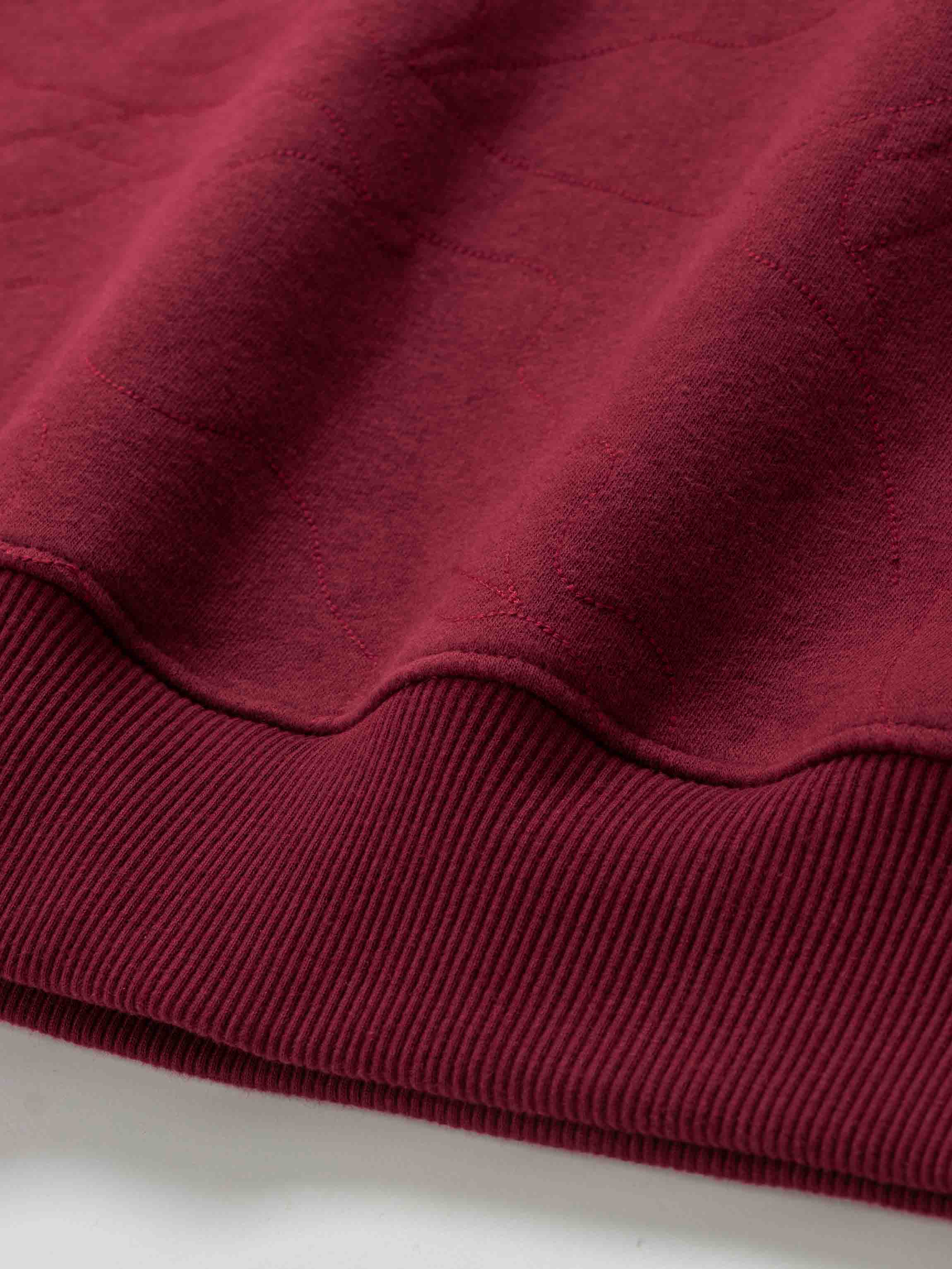 Embroidered Swirl Sweatshirt-Burgundy