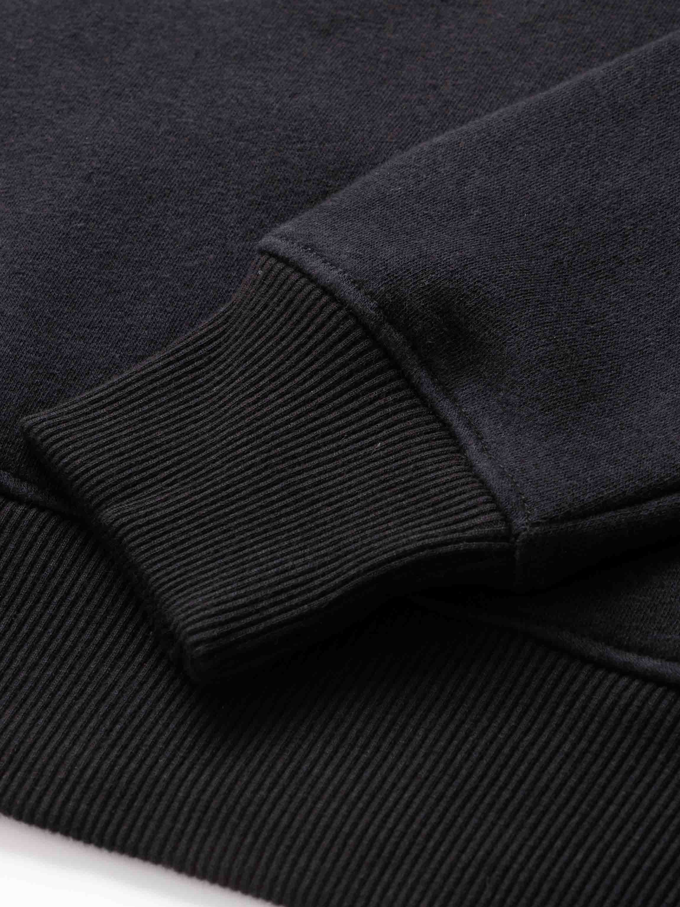 Cross Stitch Floral Sweatshirt-Black