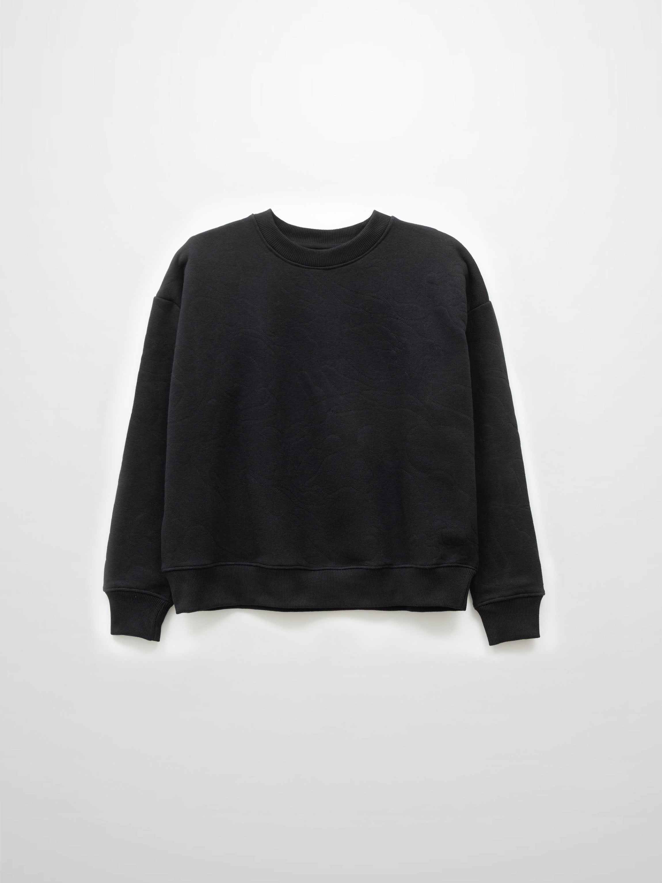 Embroidered Swirl Sweatshirt-Black