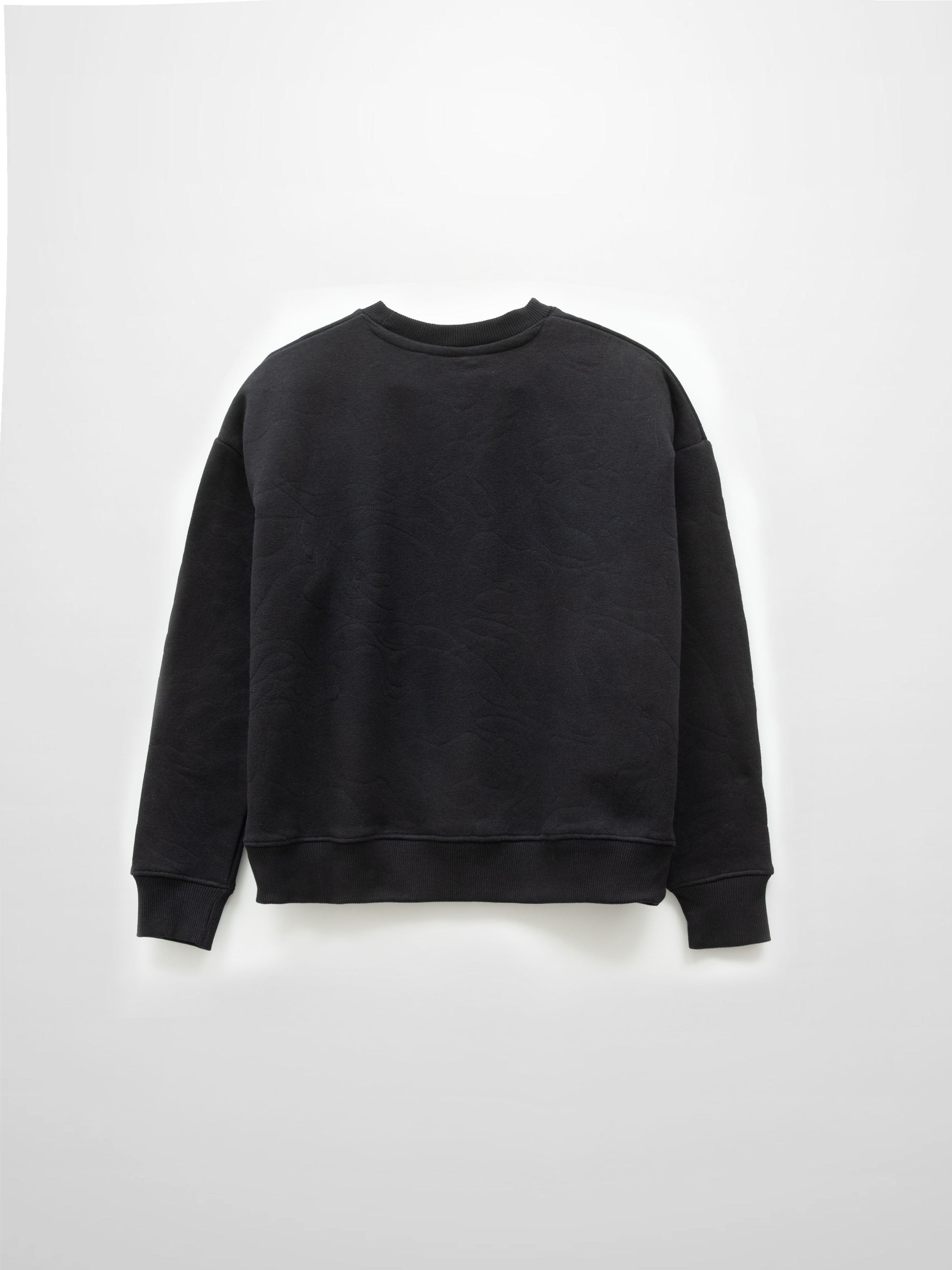 Embroidered Swirl Sweatshirt-Black