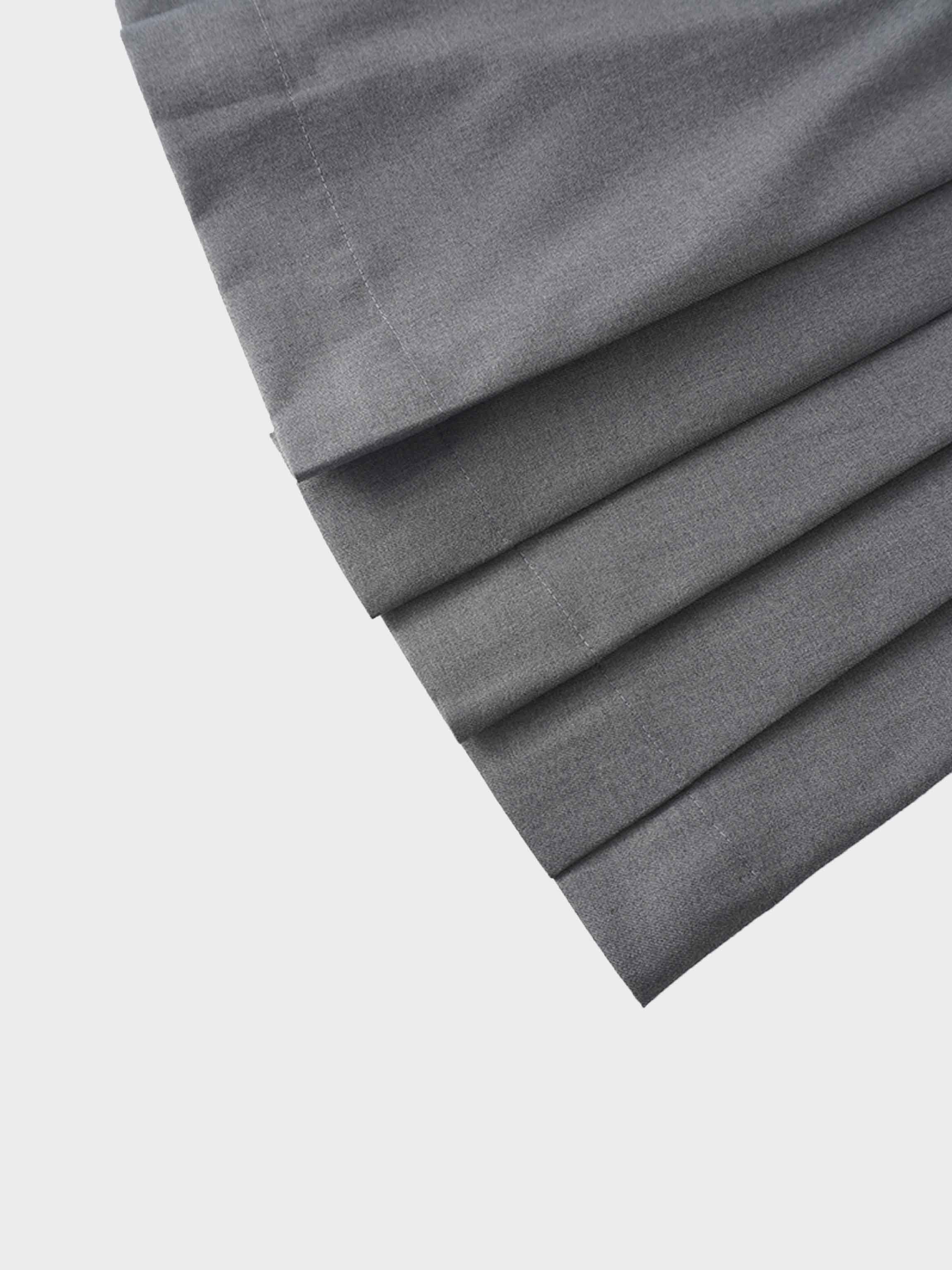 Yoke Pleated Skirt-Grey