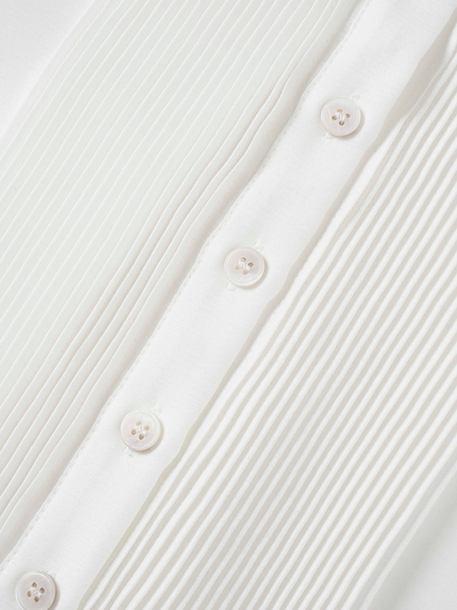 Pintuck Button Down Blouse-White