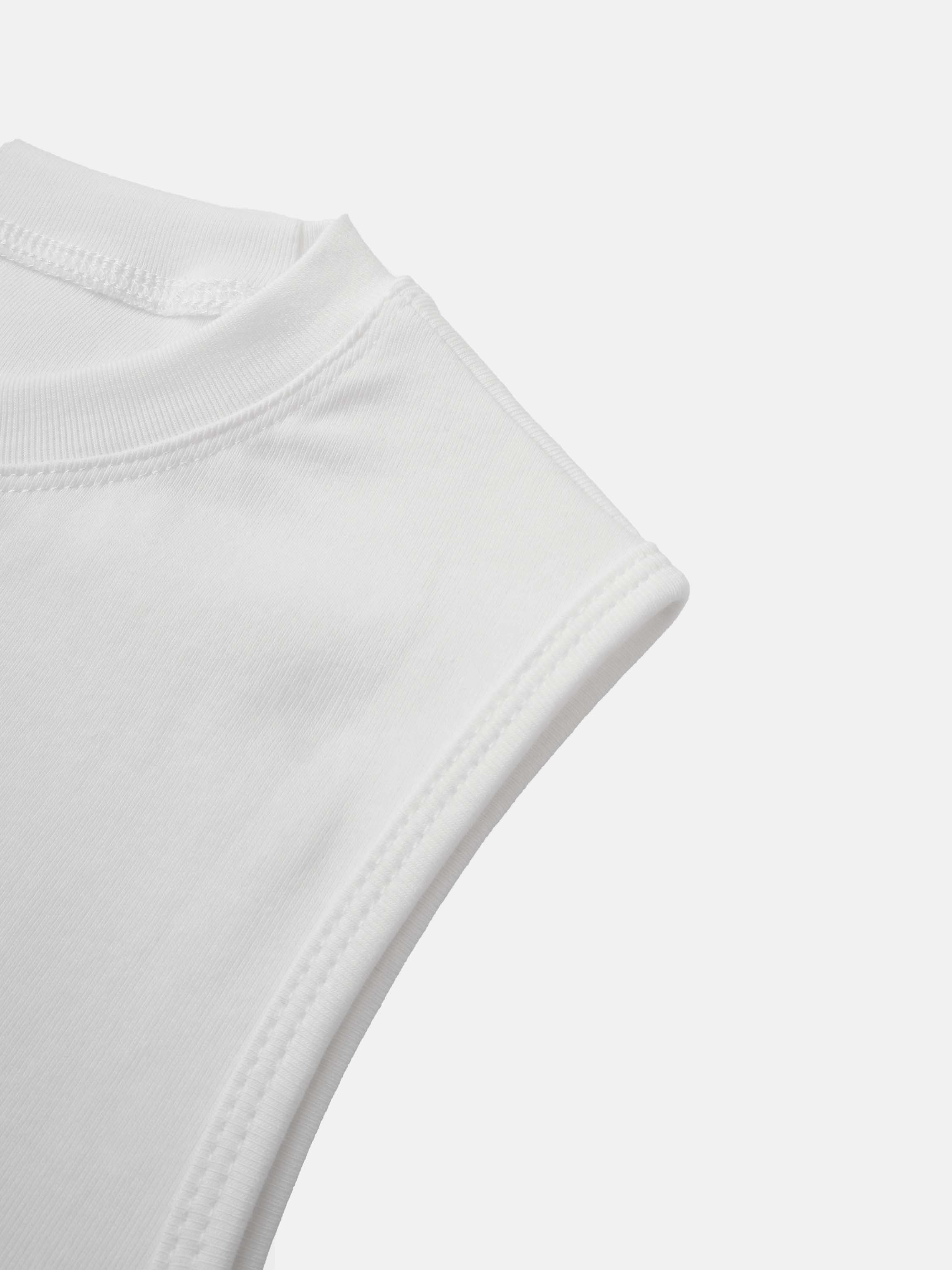 Sleeveless Basic Tee-White