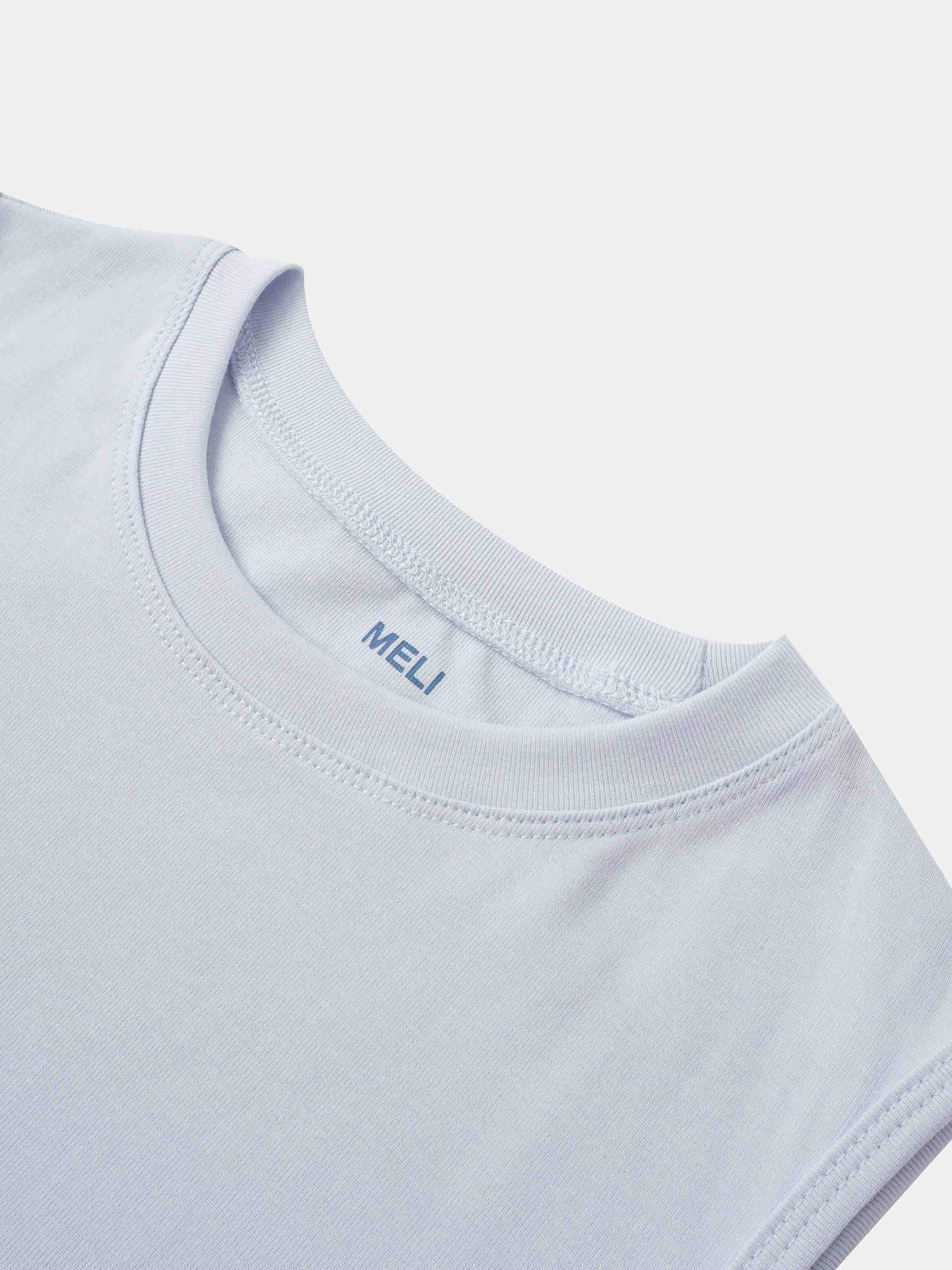 Sleeveless Basic Tee-Light Blue