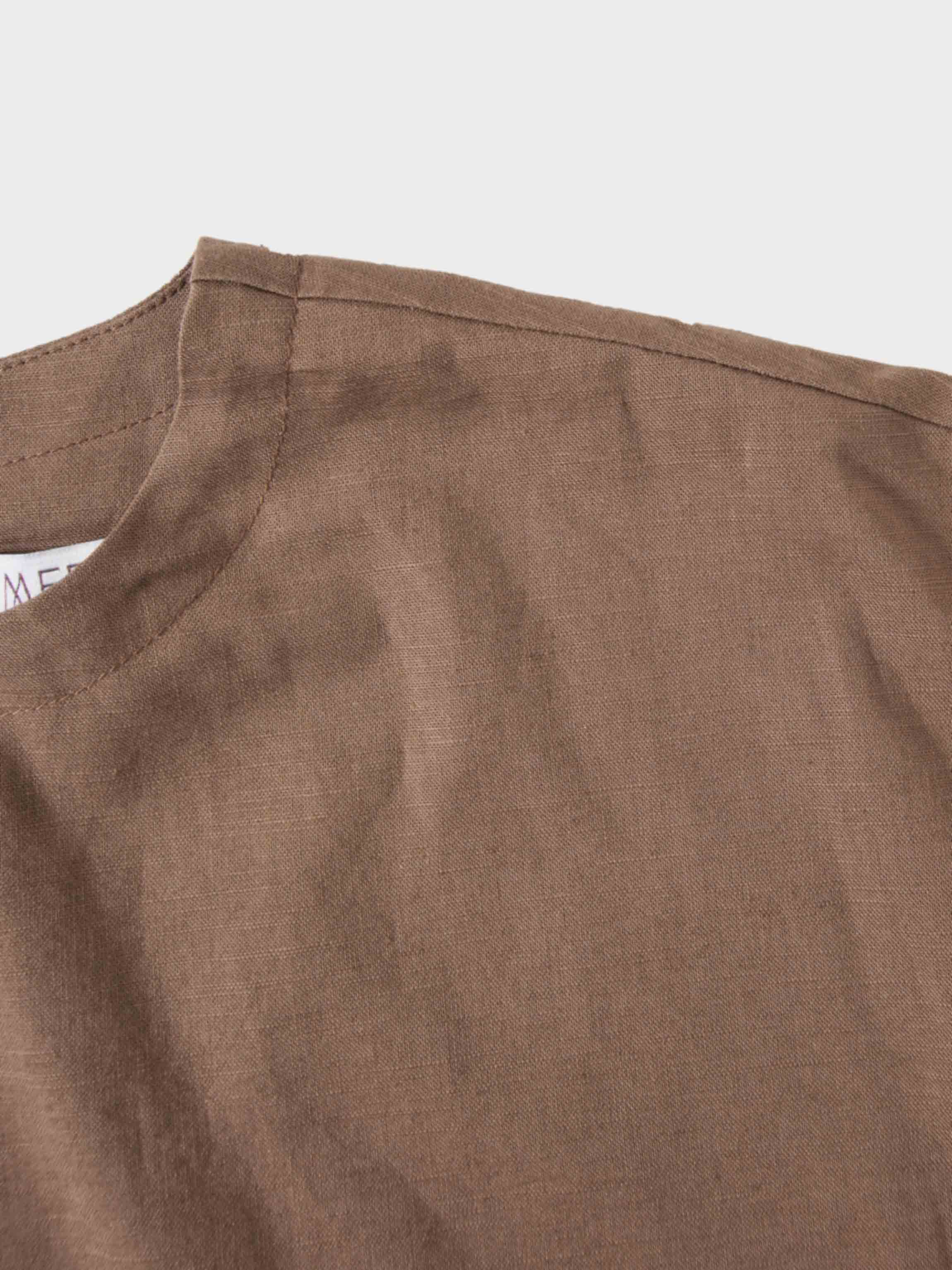 Crochet Edge Top-Brown