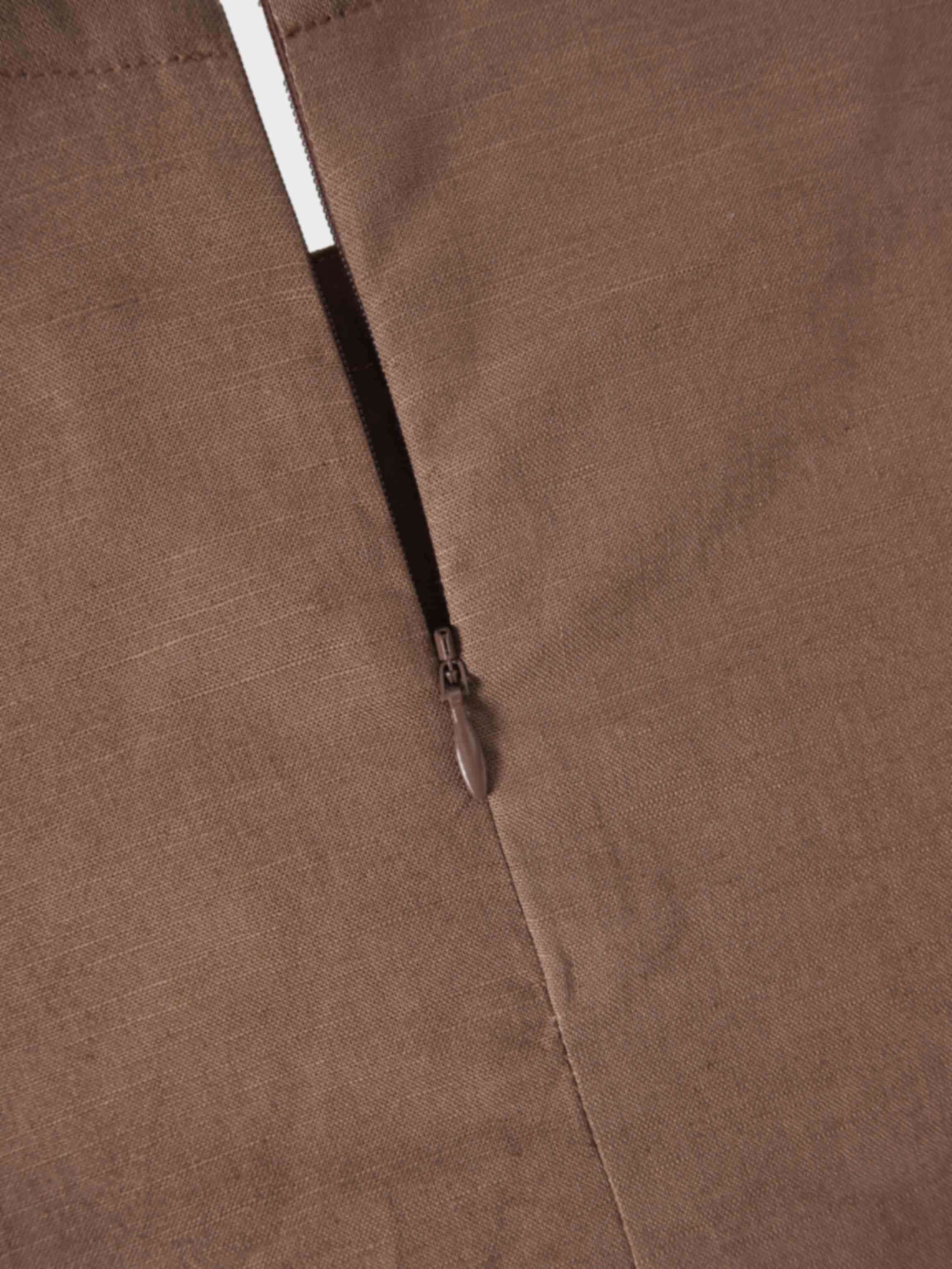 Crochet Edge Top-Brown