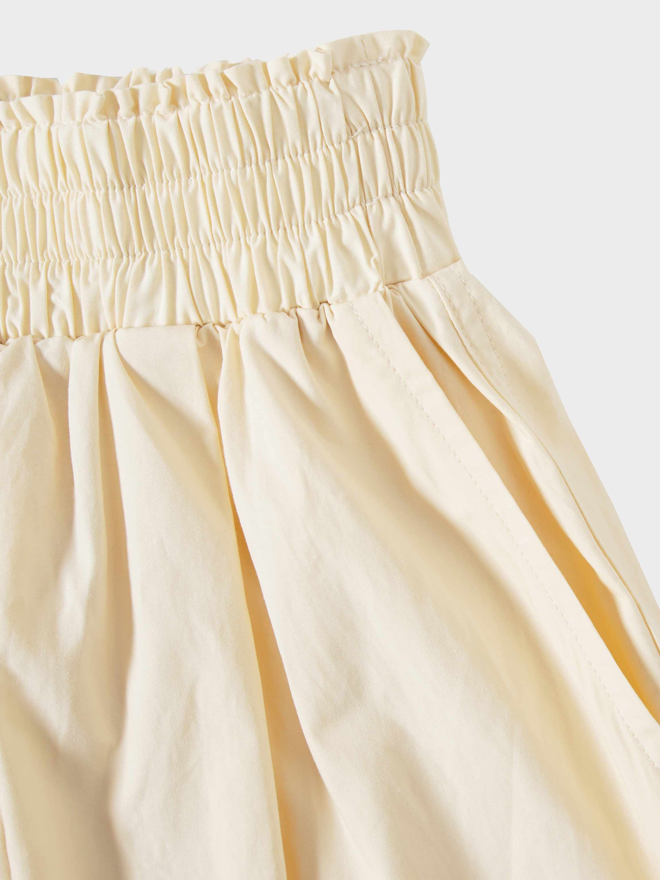 Elastic Waist Gathered Skirt-Yellow