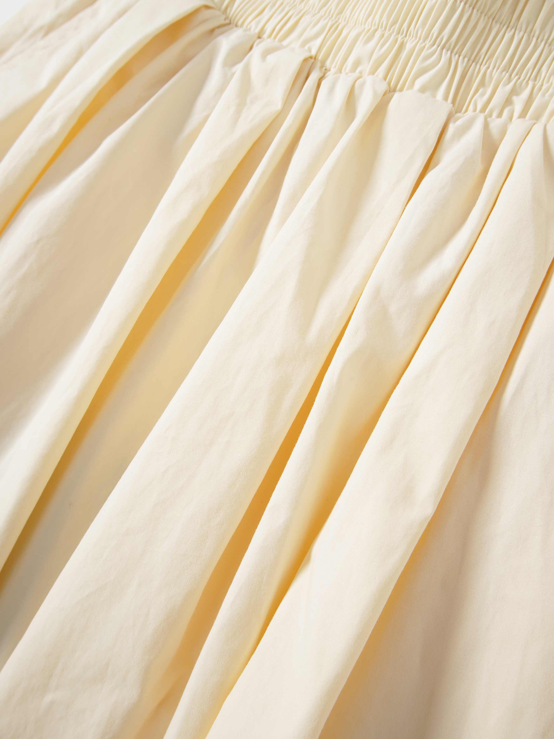 Elastic Waist Gathered Skirt-Yellow