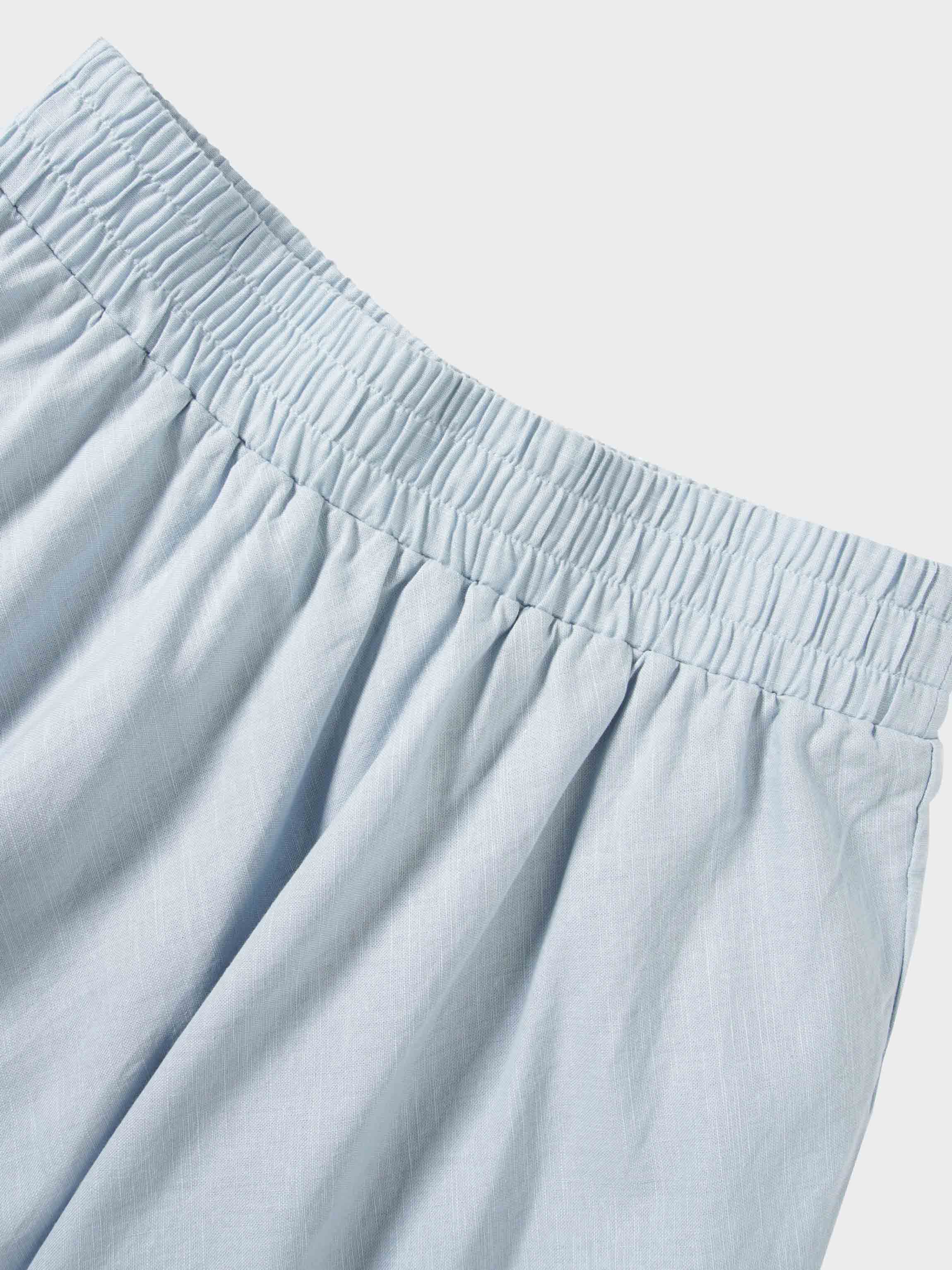 Crochet Trim Skirt-Light Blue