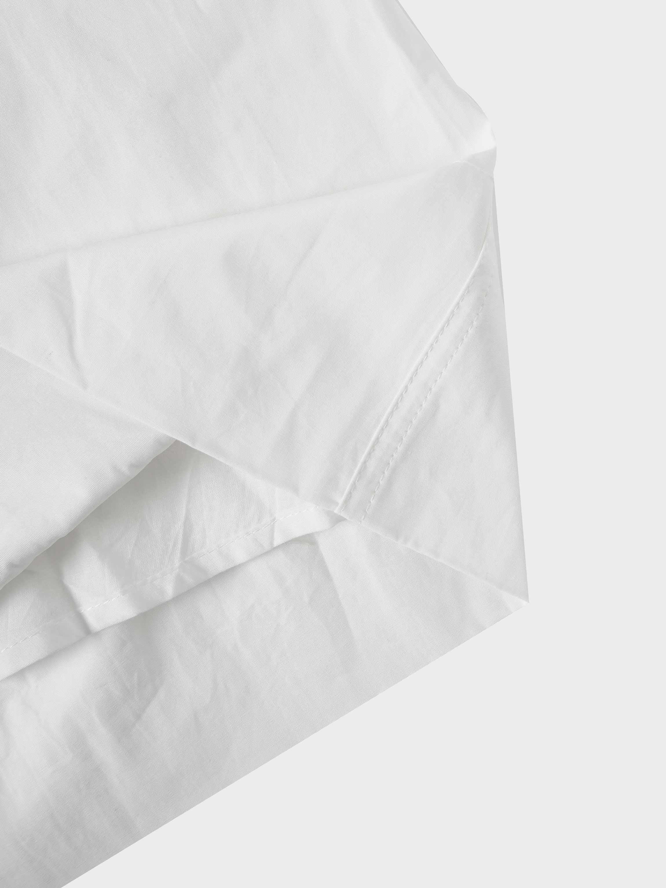 Gathered Drop Waist Yoke Skirt-White