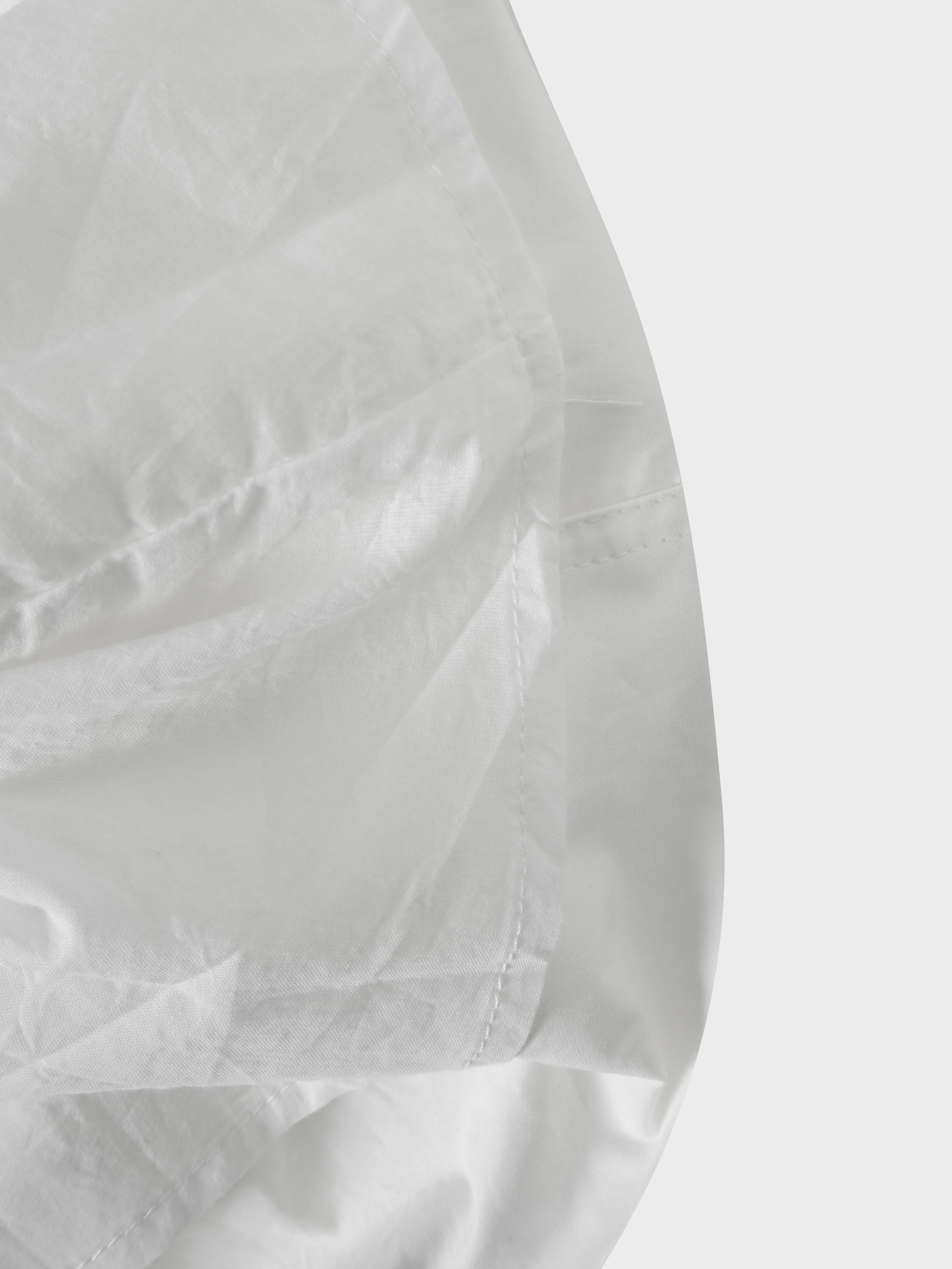 Gathered Drop Waist Yoke Skirt-White