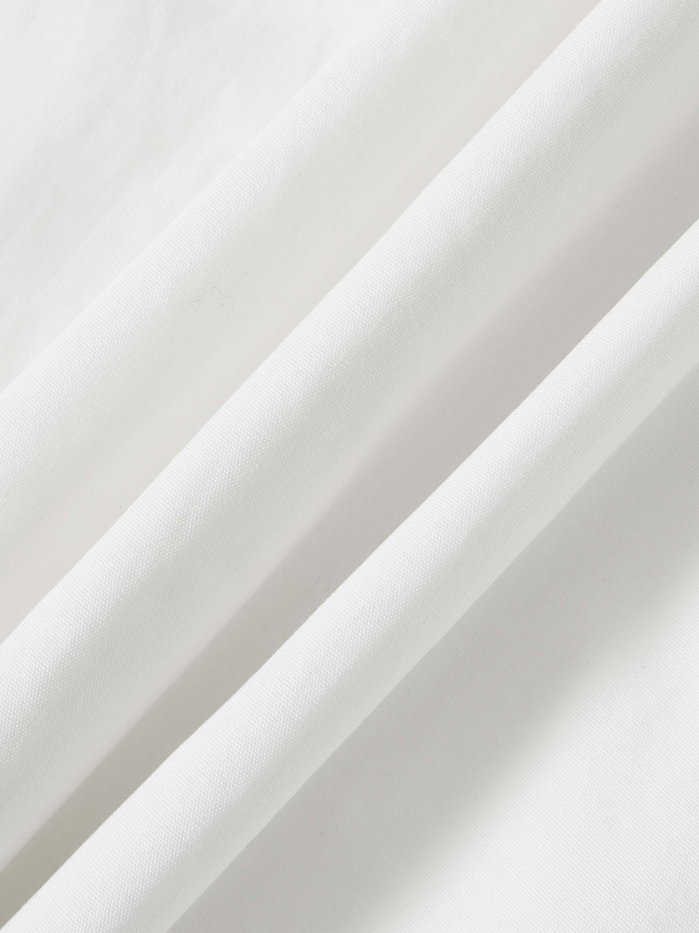 Gathered Drop Waist Yoke Skirt-White