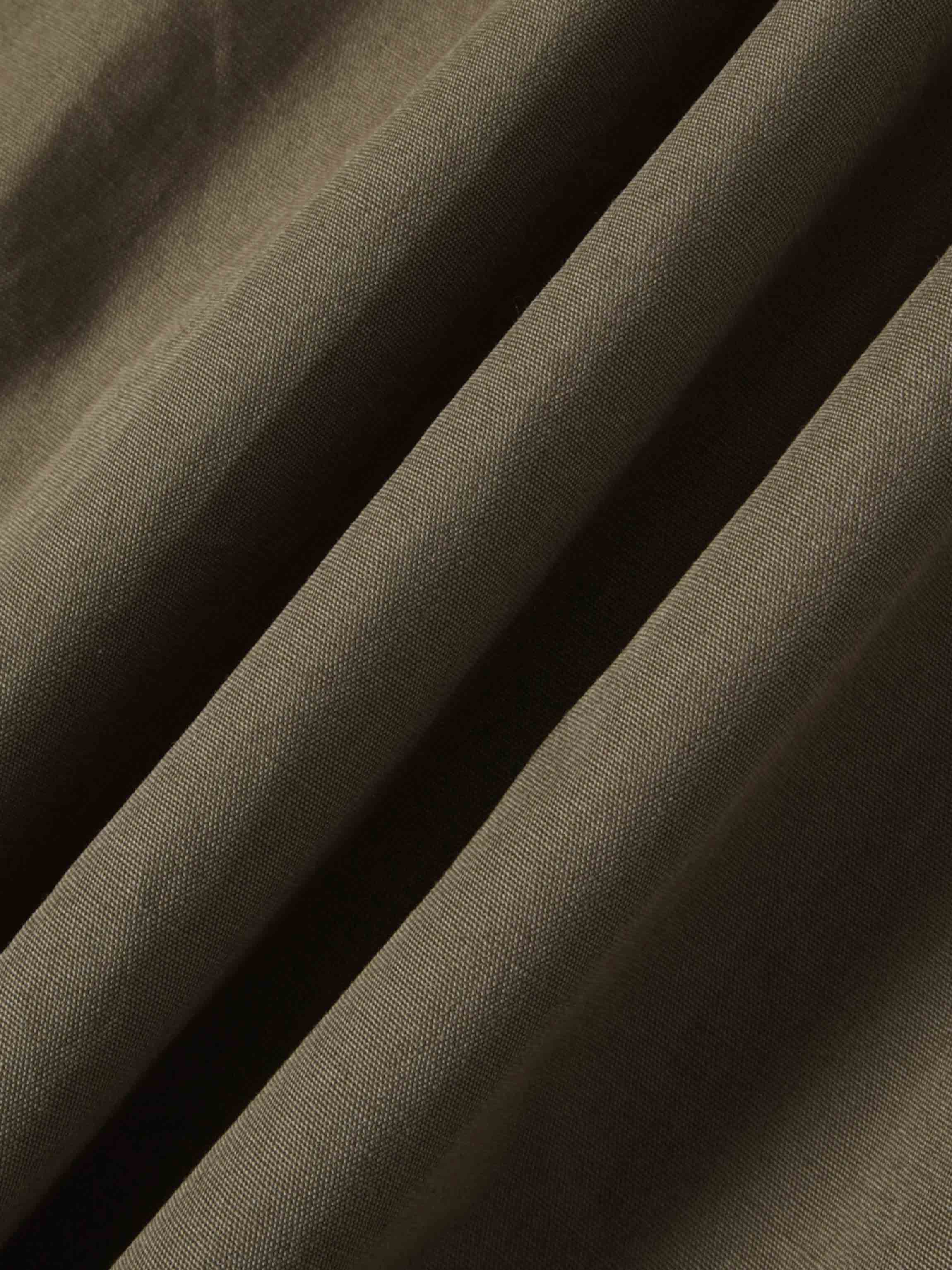 Gathered Drop Waist Yoke Skirt-Olive