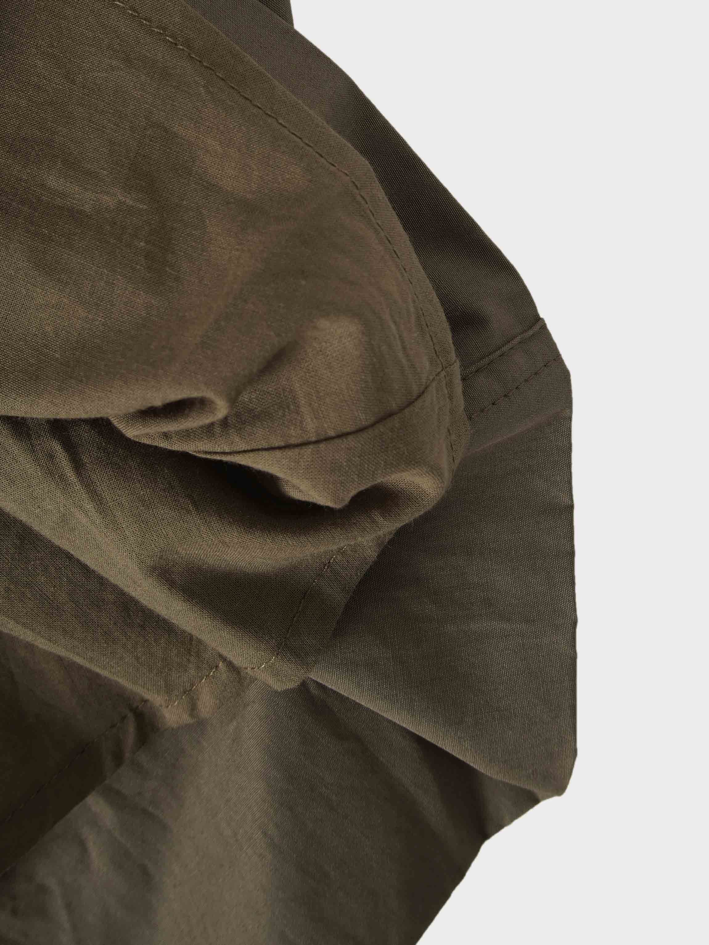 Gathered Drop Waist Yoke Skirt-Olive