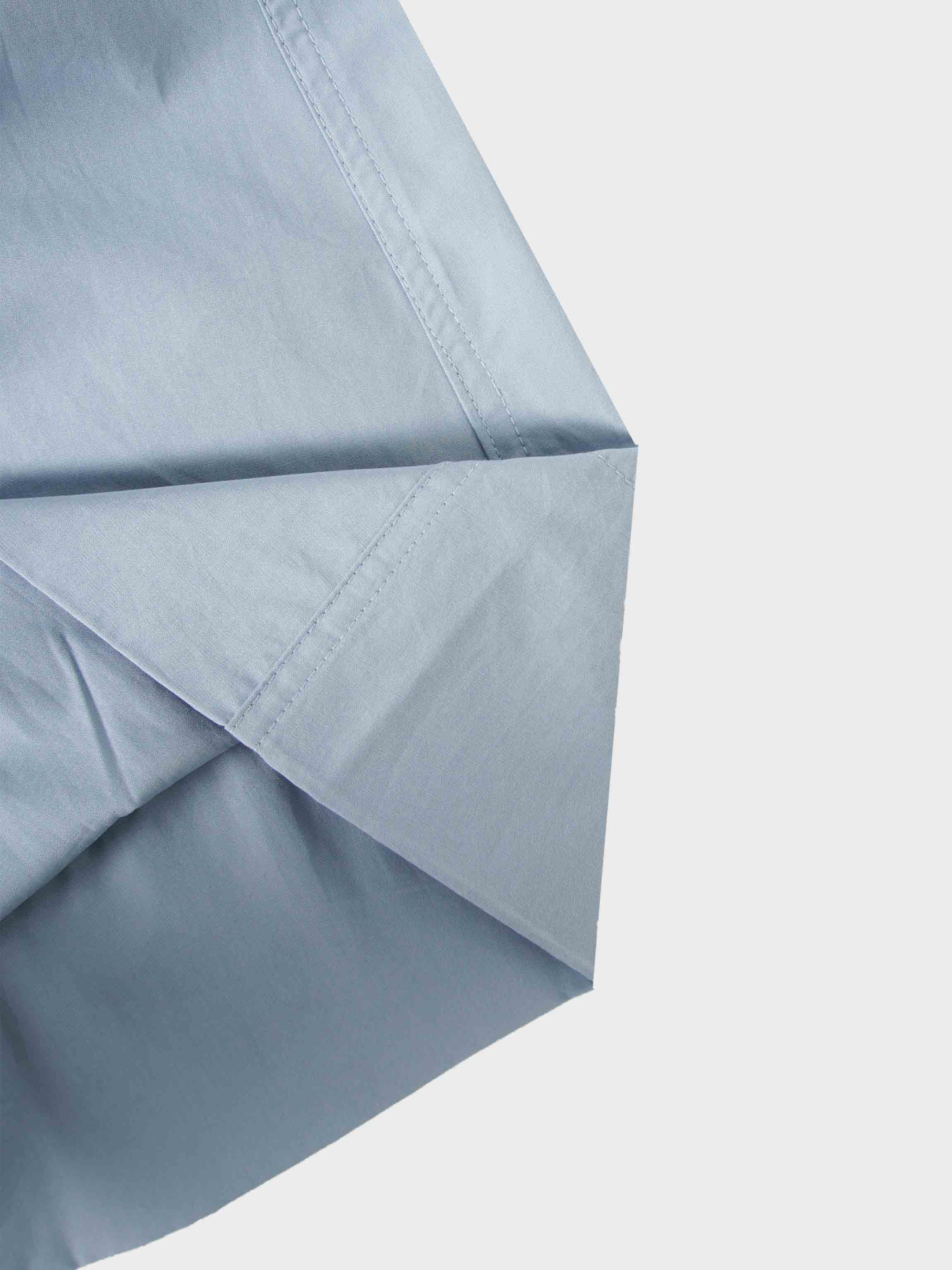 Gathered Drop Waist Yoke Skirt-Light Blue