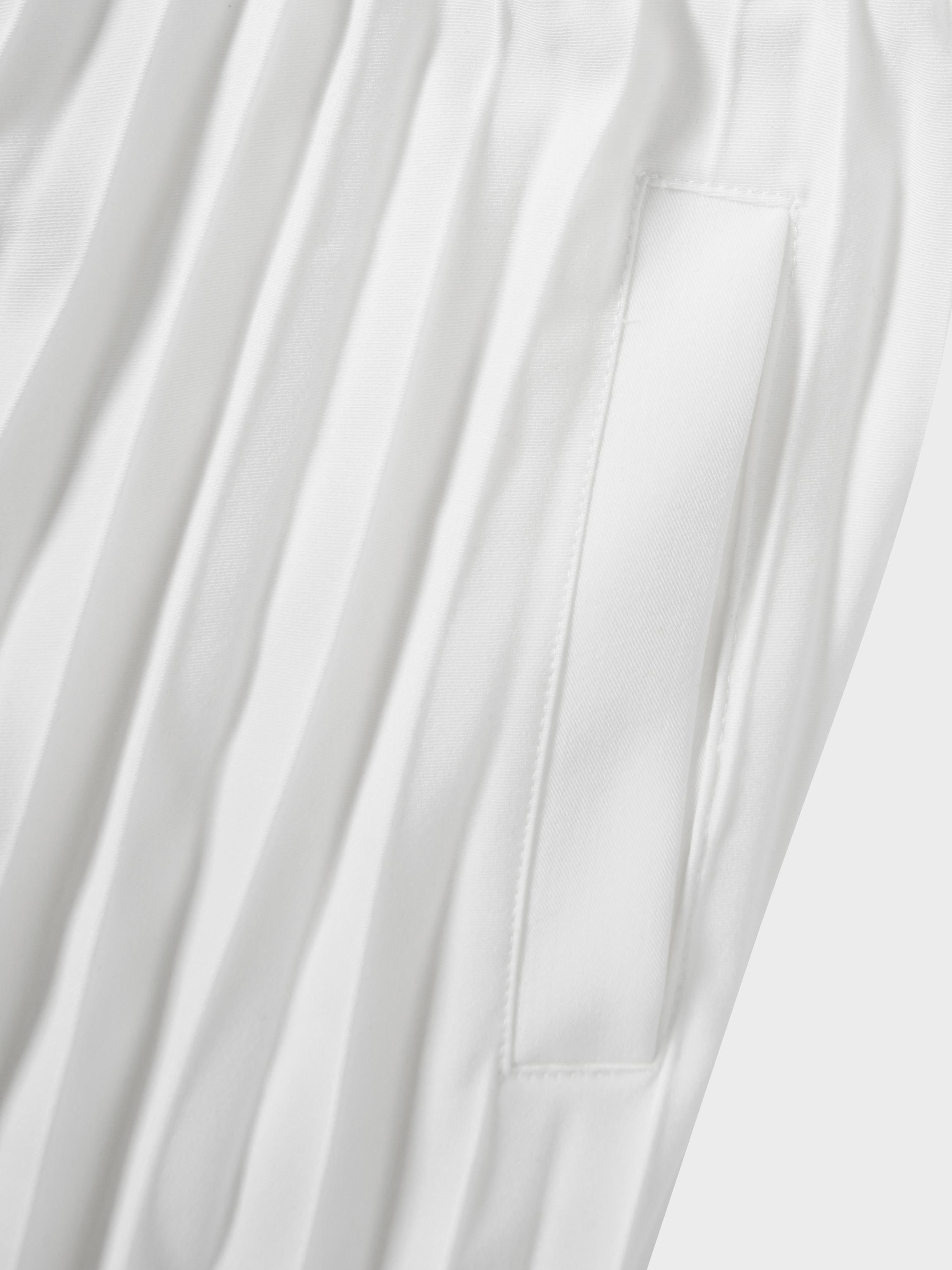 Elastic Waist Micro Pleat Skirt-White
