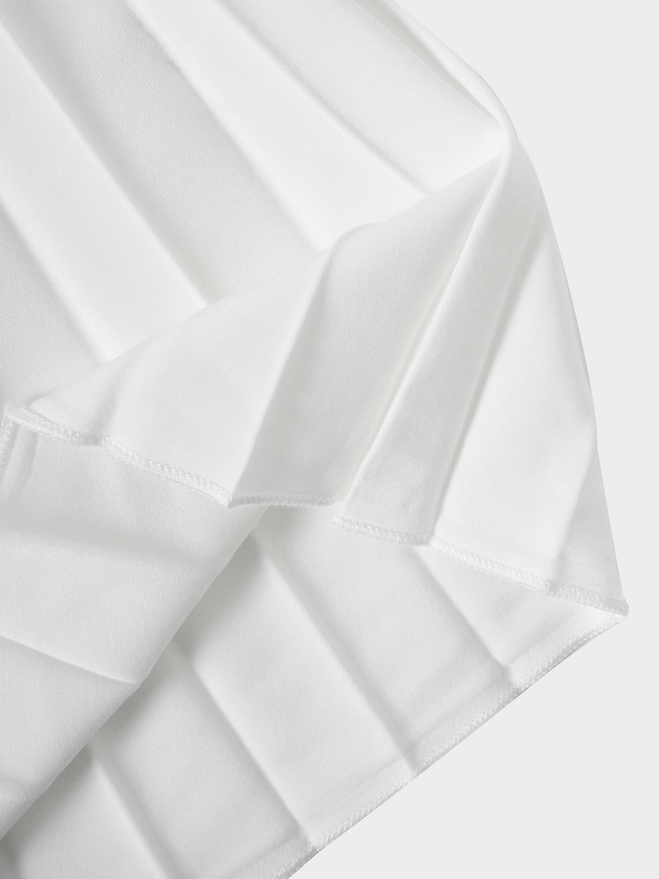 Elastic Waist Micro Pleat Skirt-White